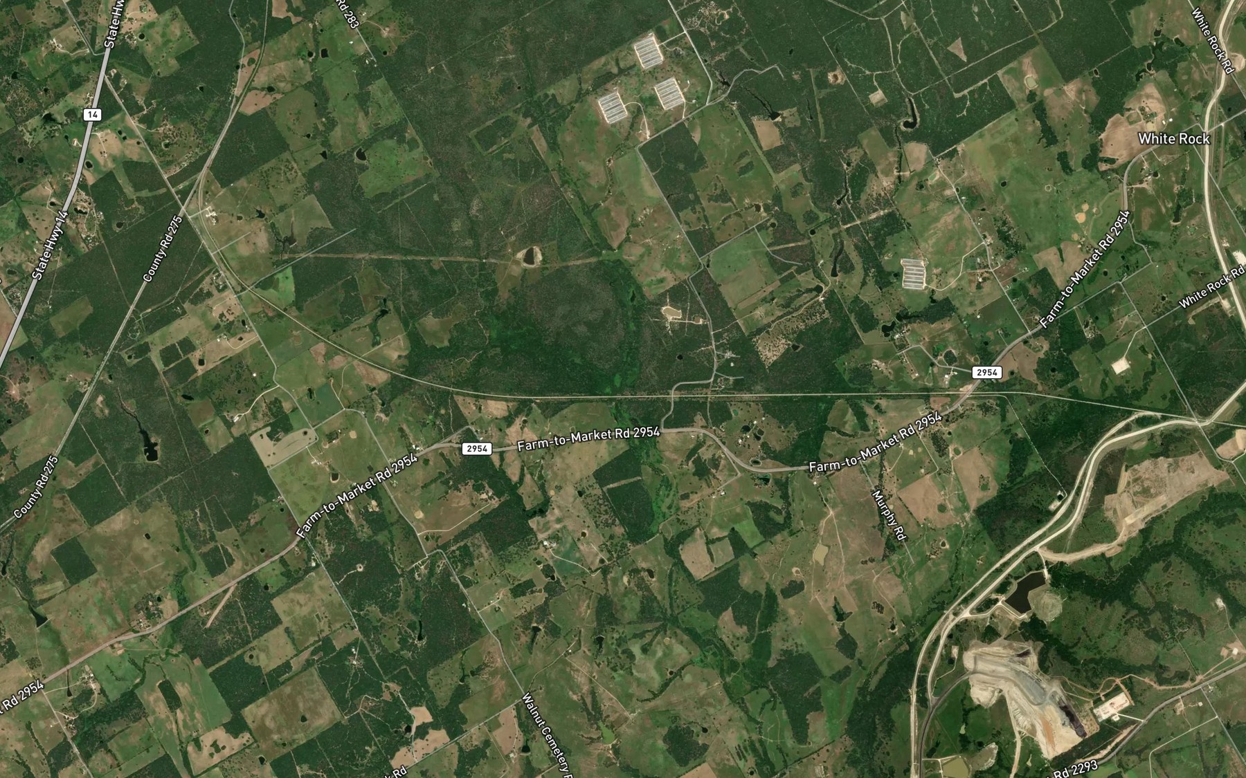 Satellite map of the Claybank Creek