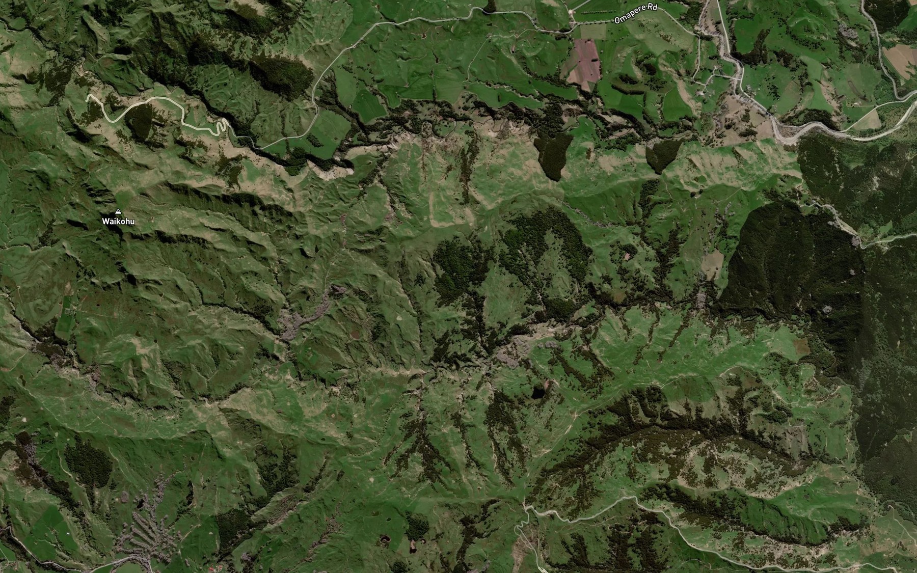 Satellite map of the Wheao Stream