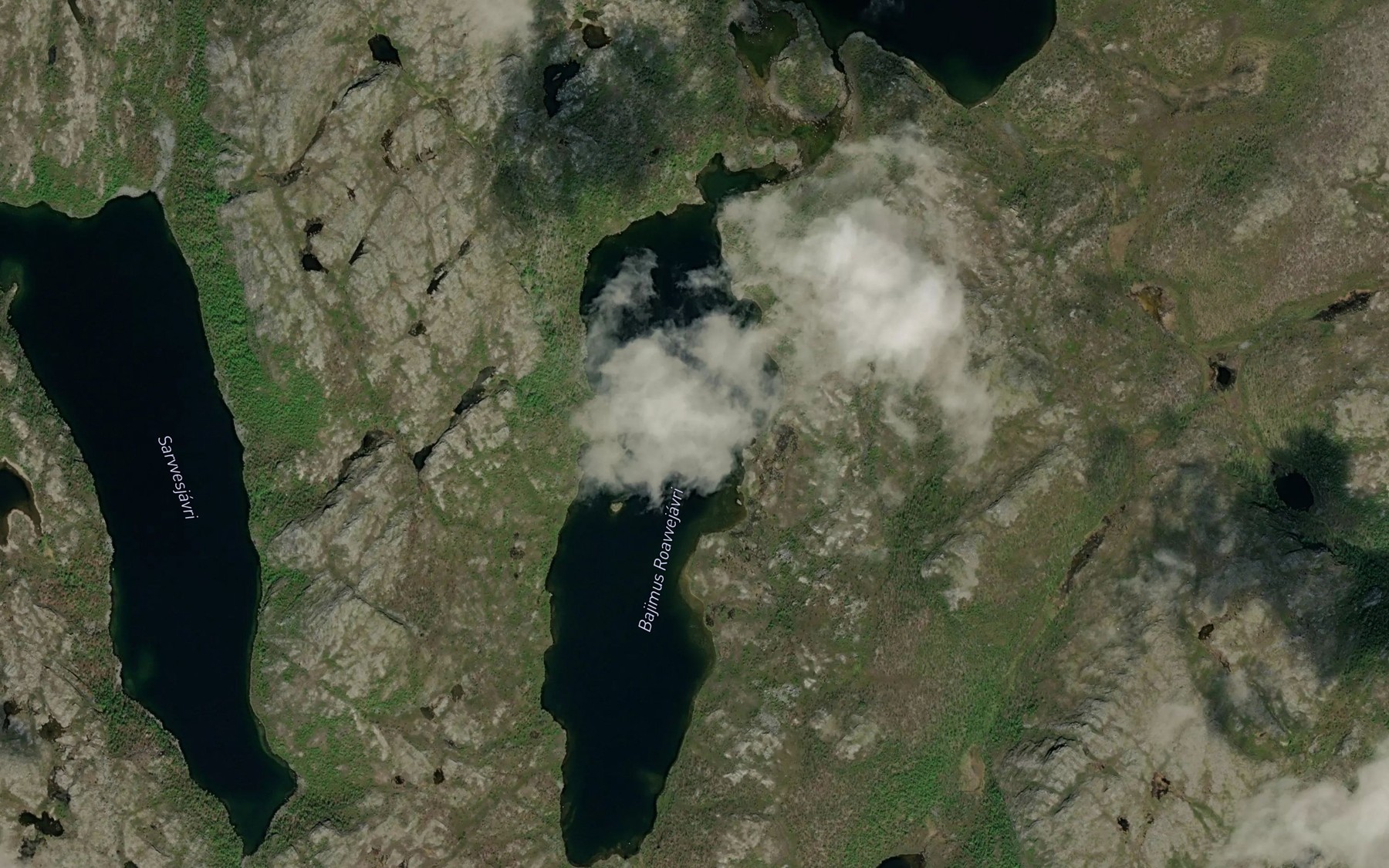 Satellite map of the Ovre Snauvatnet