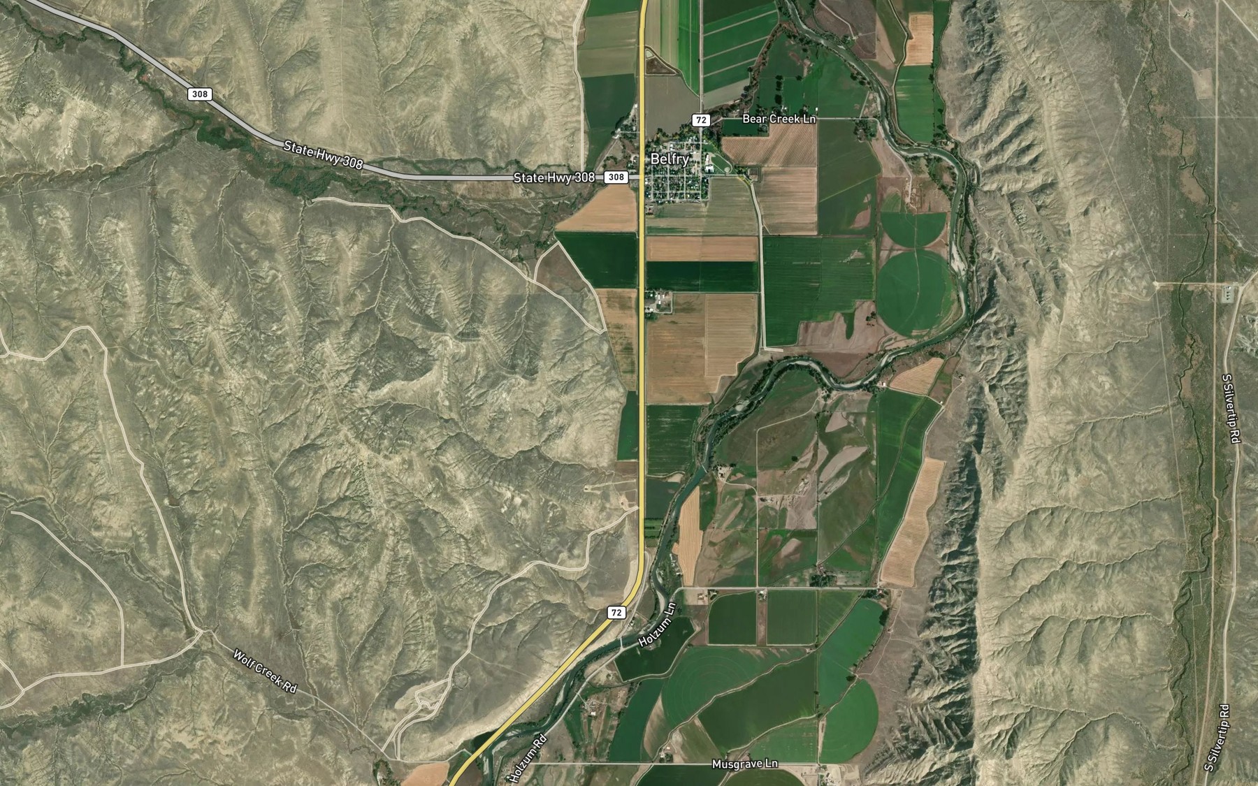 Satellite map of the Higham Ditch
