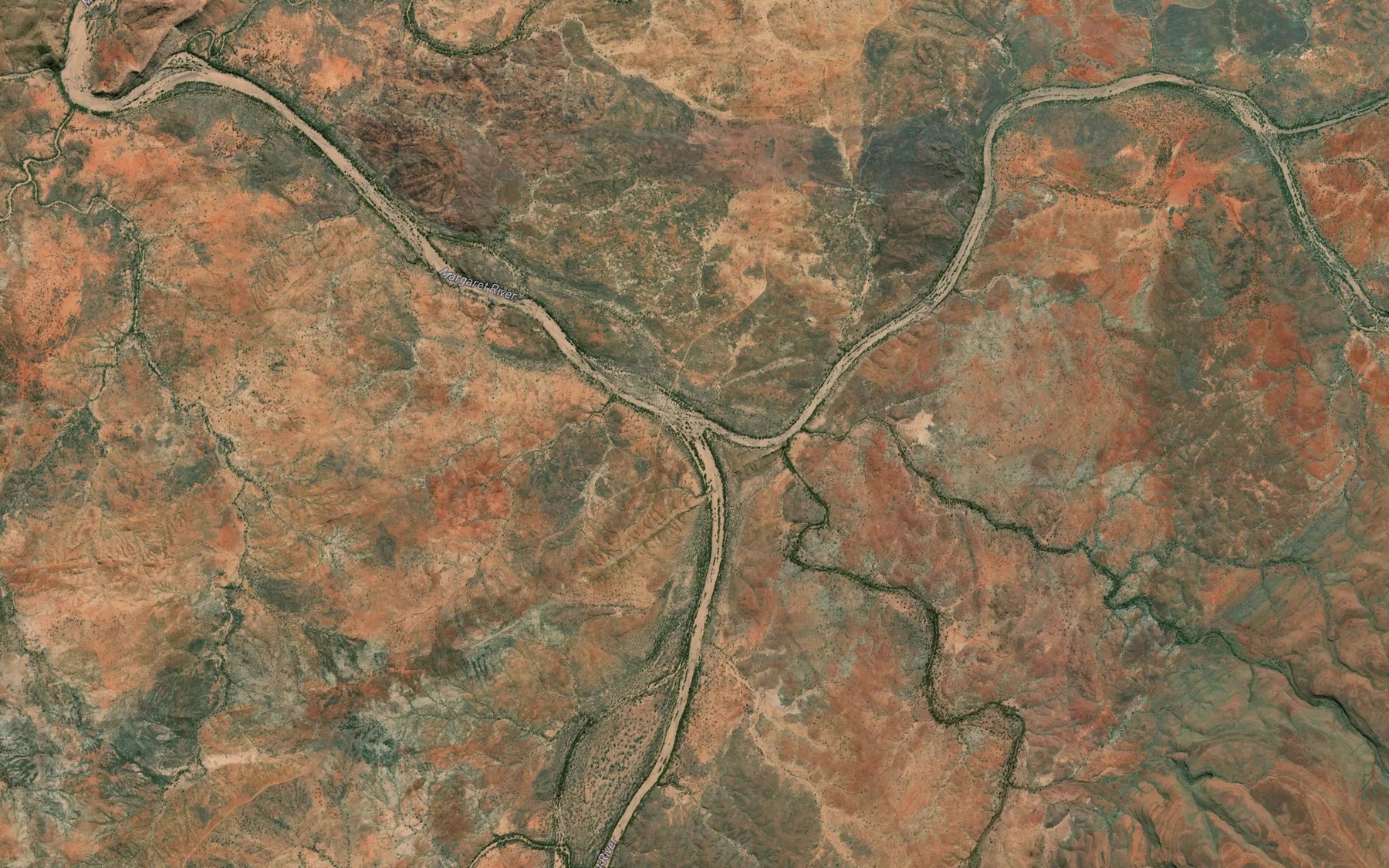 Satellite map of the Gliddon River