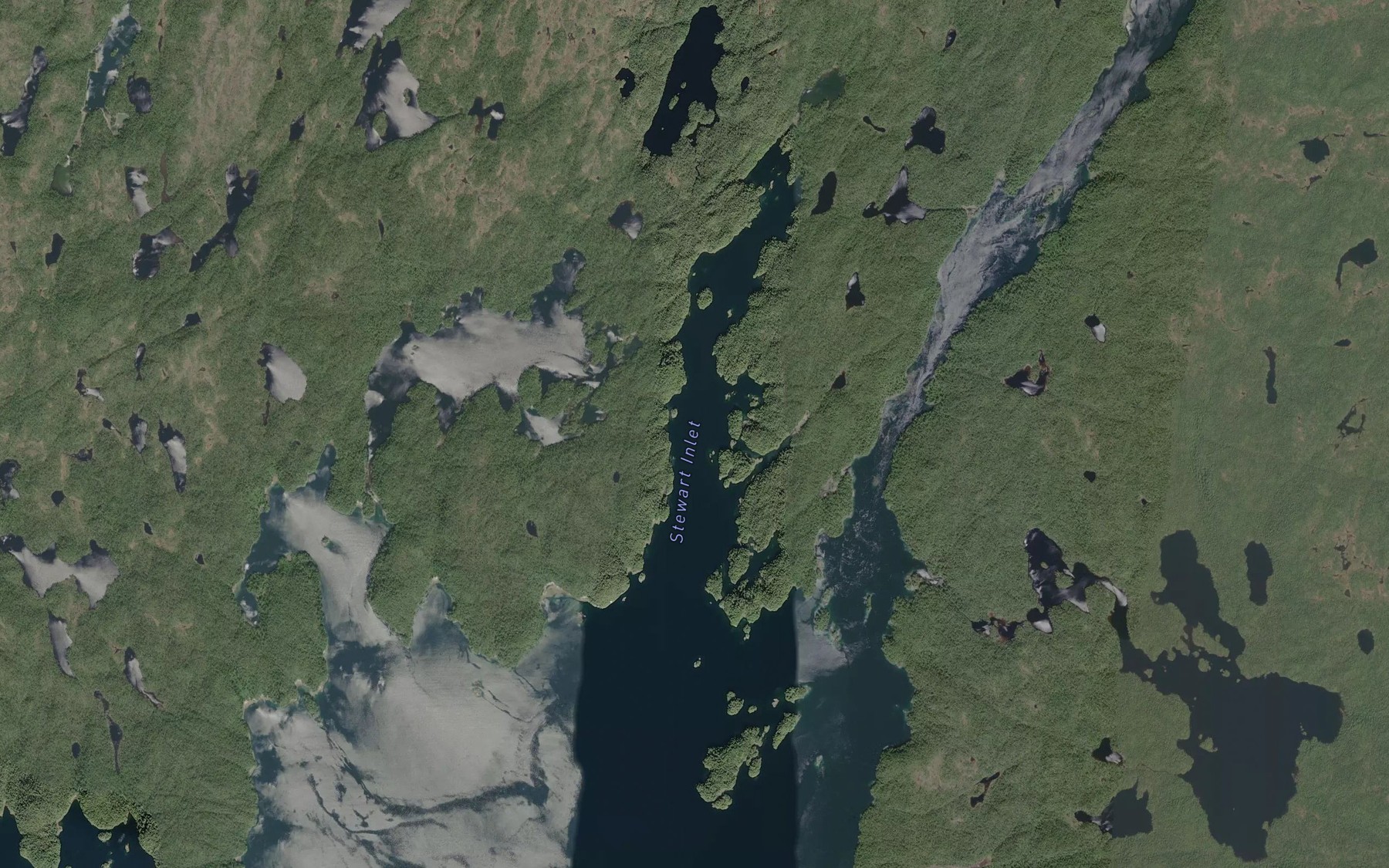Satellite map of the Stewart Inlet