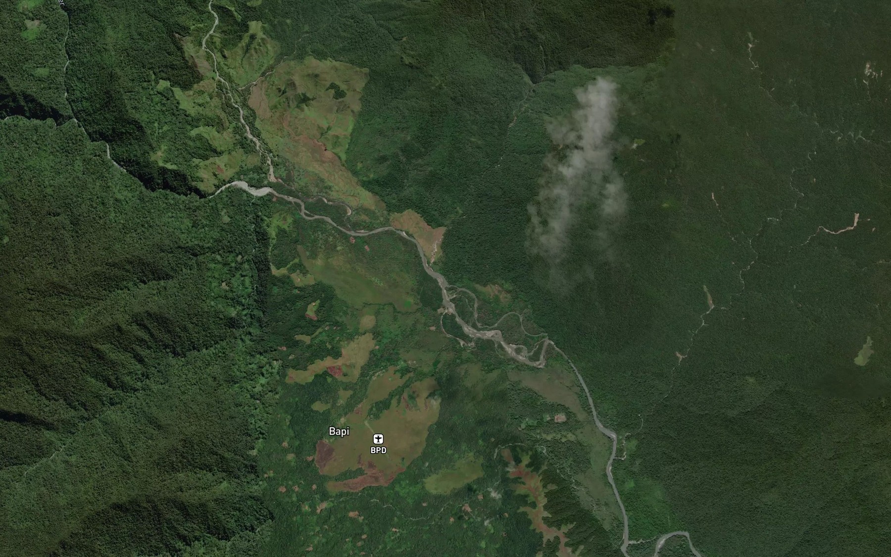 Satellite map of the Kelerg Creek