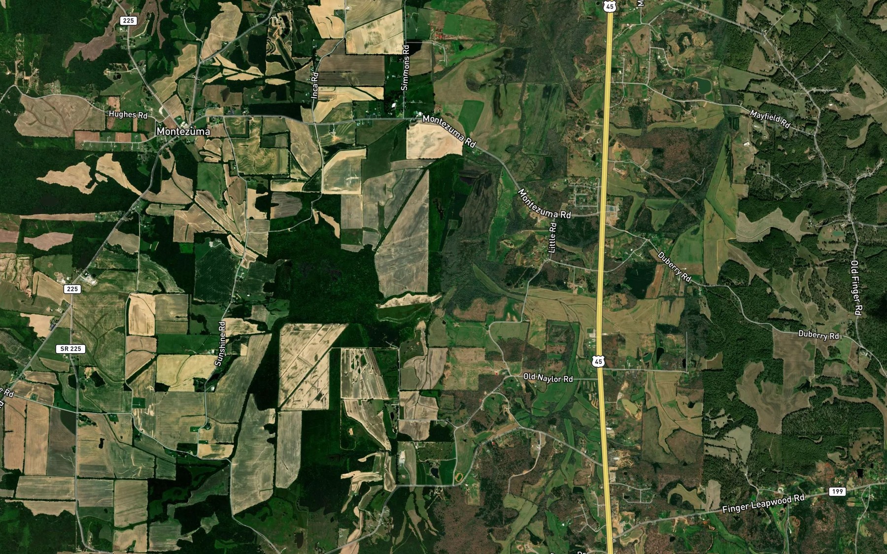 Satellite map of the Webb Branch