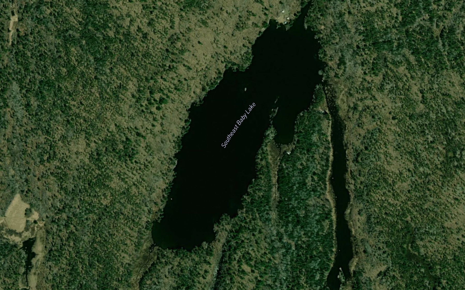 Satellite map of the Southeast Baby Lake