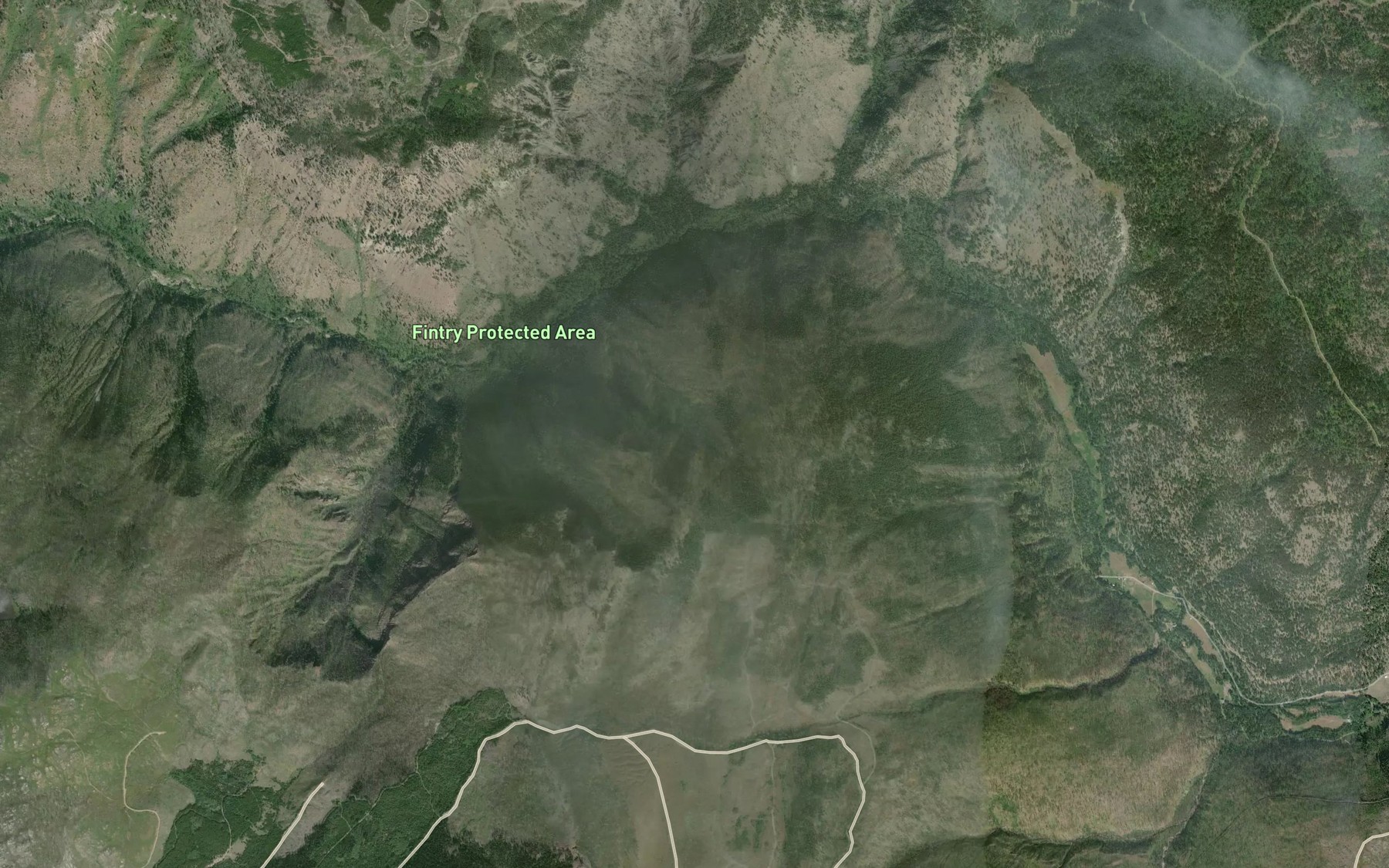 Satellite map of the Hamilton Creek