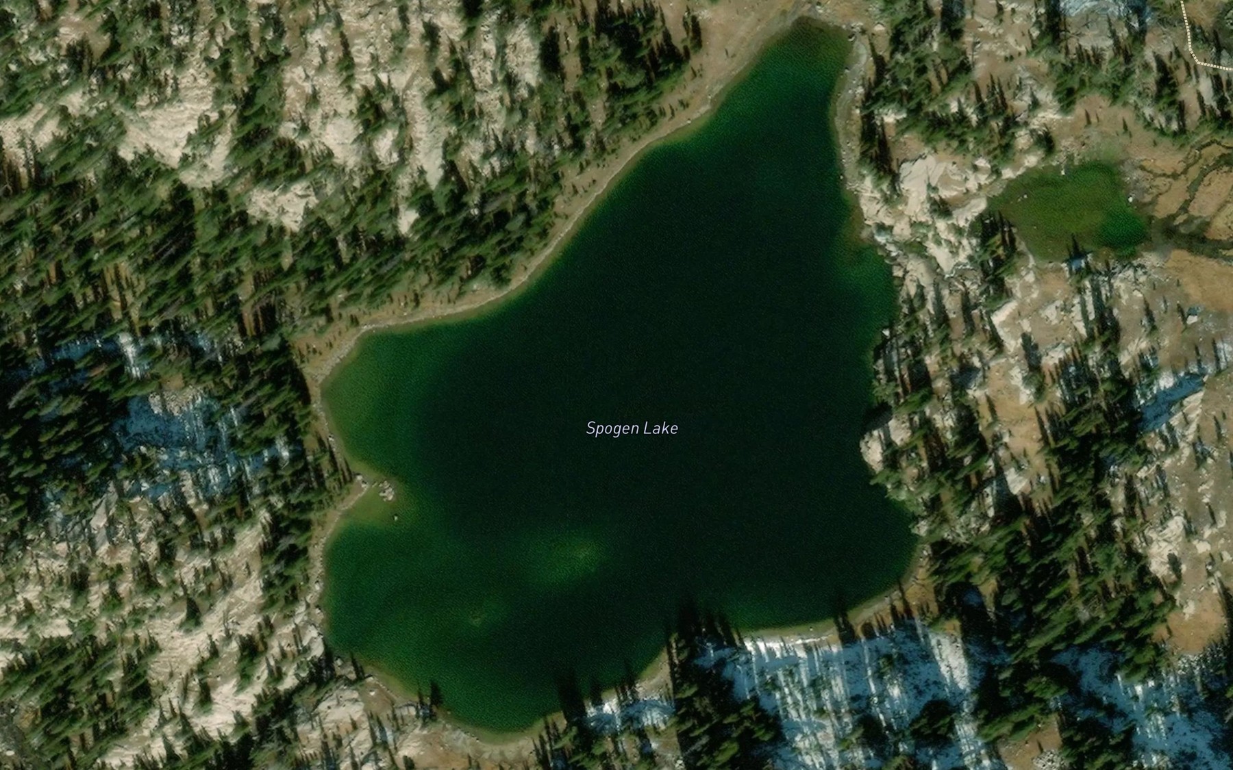 Satellite map of the Spogen Lake