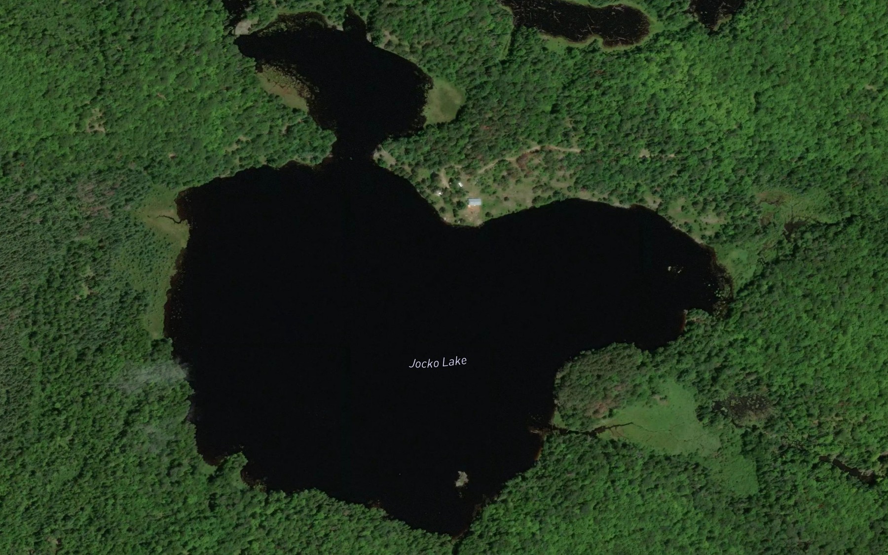 Satellite map of the Jocko Lake