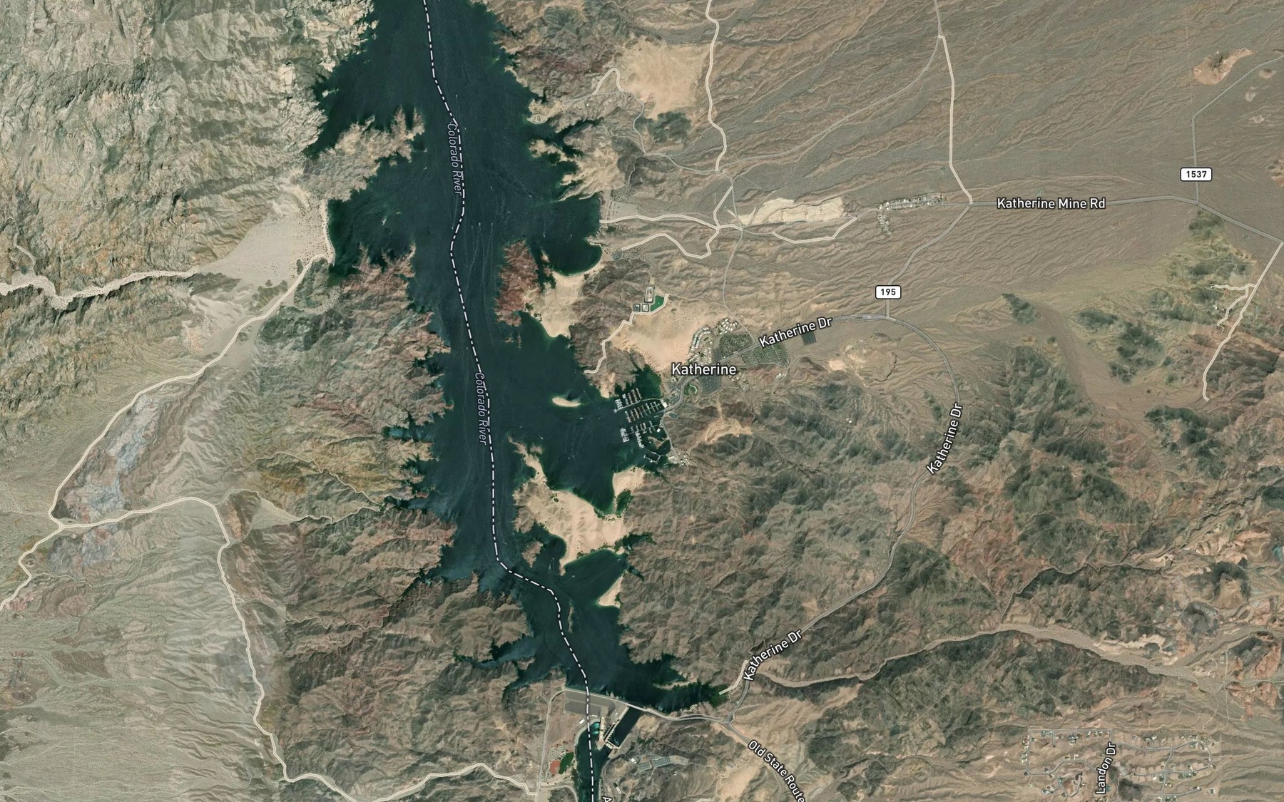 Satellite map of the Katherine Landing