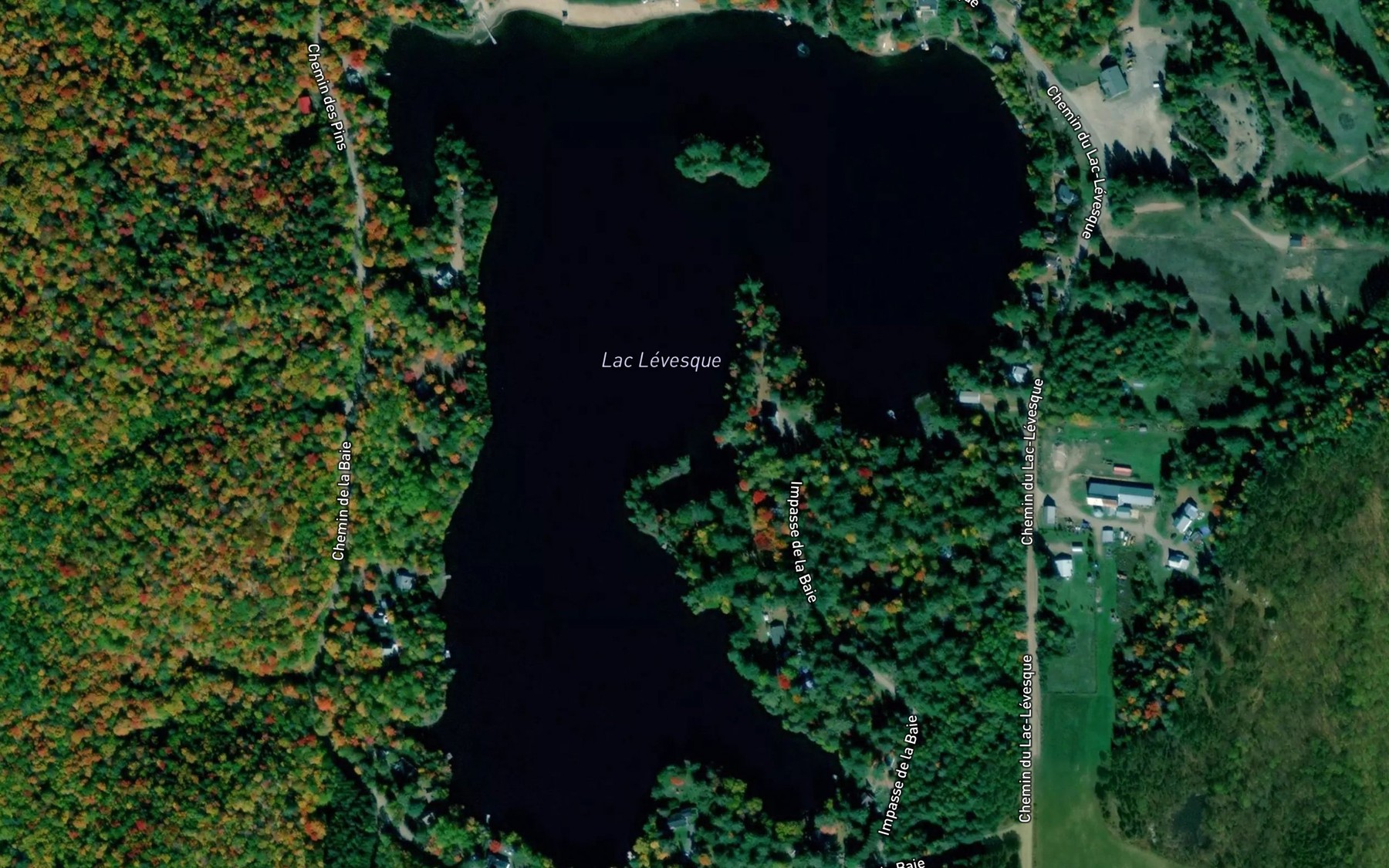 Satellite map of the Lac Levesque