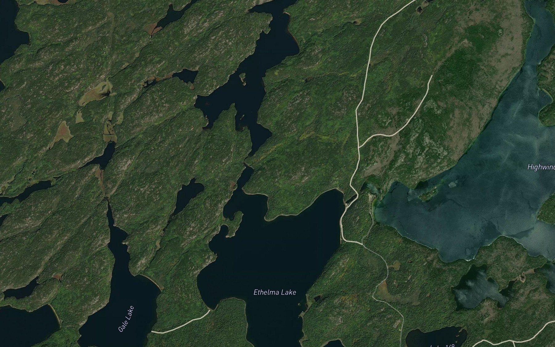 Satellite map of the Kushog Creek