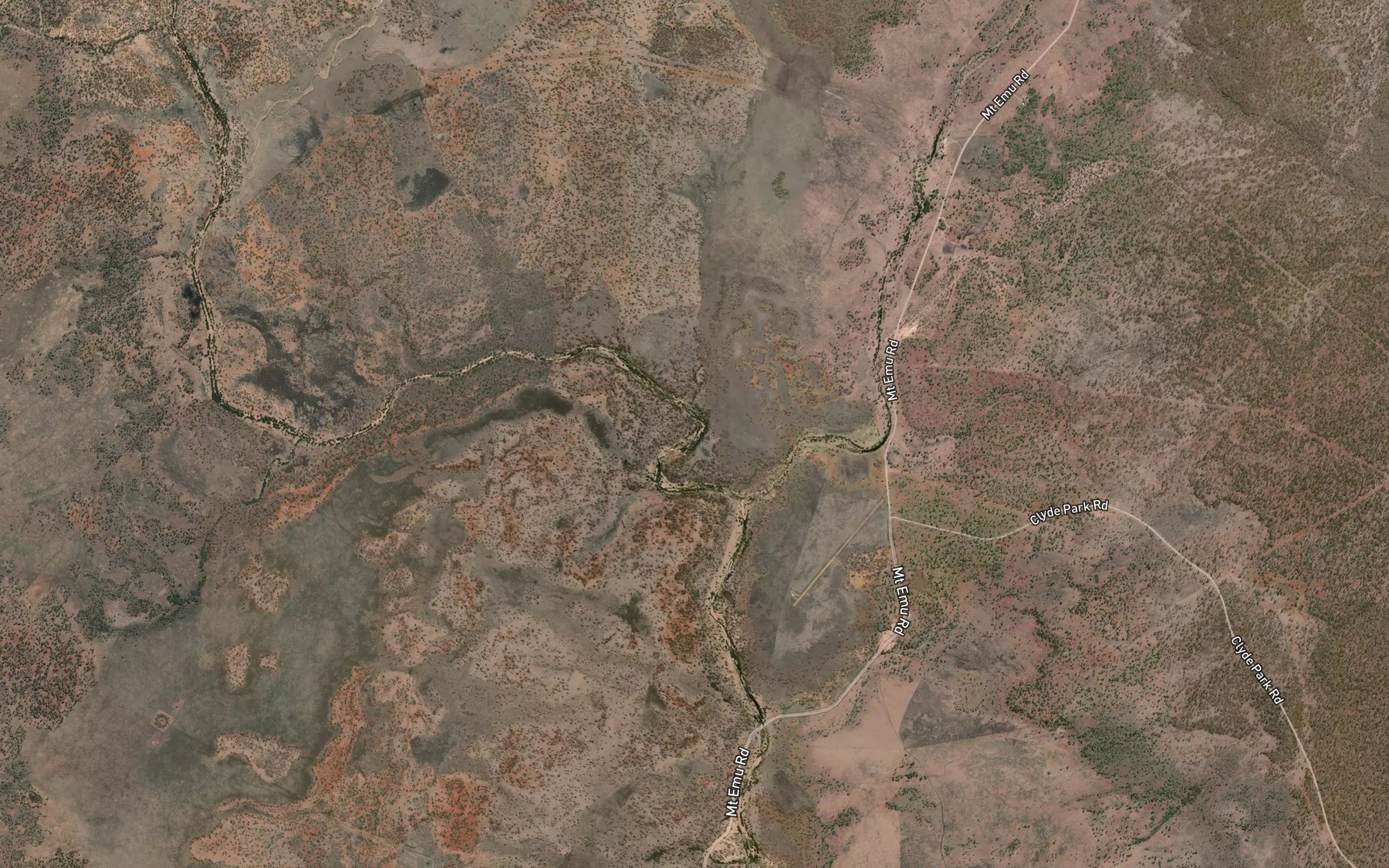 Satellite map of the Mistake Creek