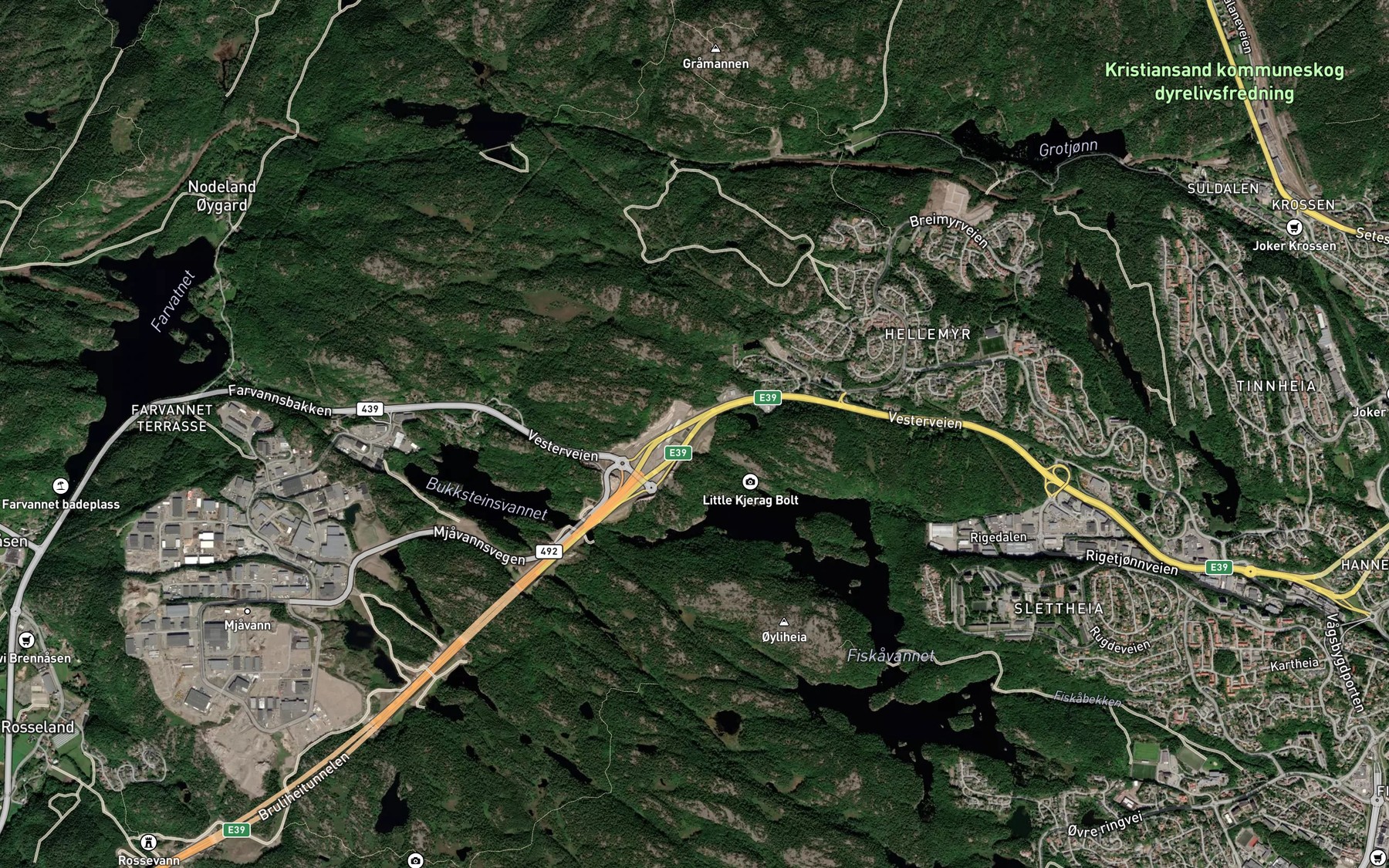 Satellite map of the Grauthellertjonn