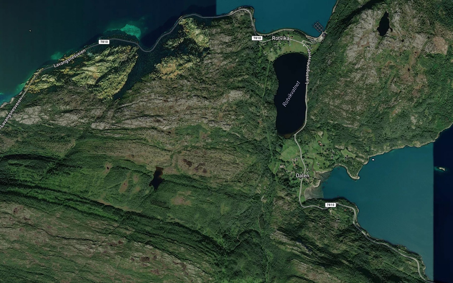 Satellite map of the Holmelva