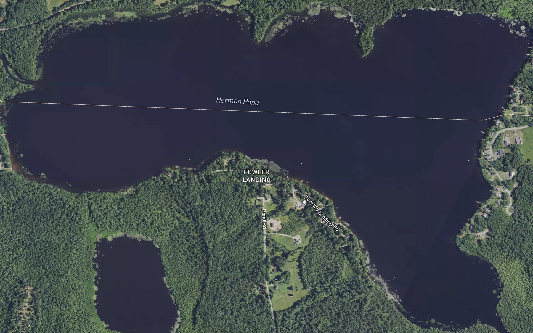Satellite map of the Hermon Pond