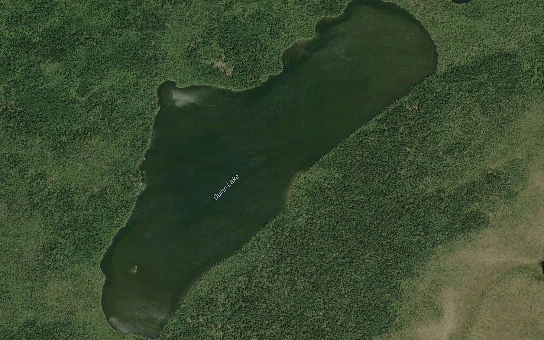 Satellite map of the Quinn Lake