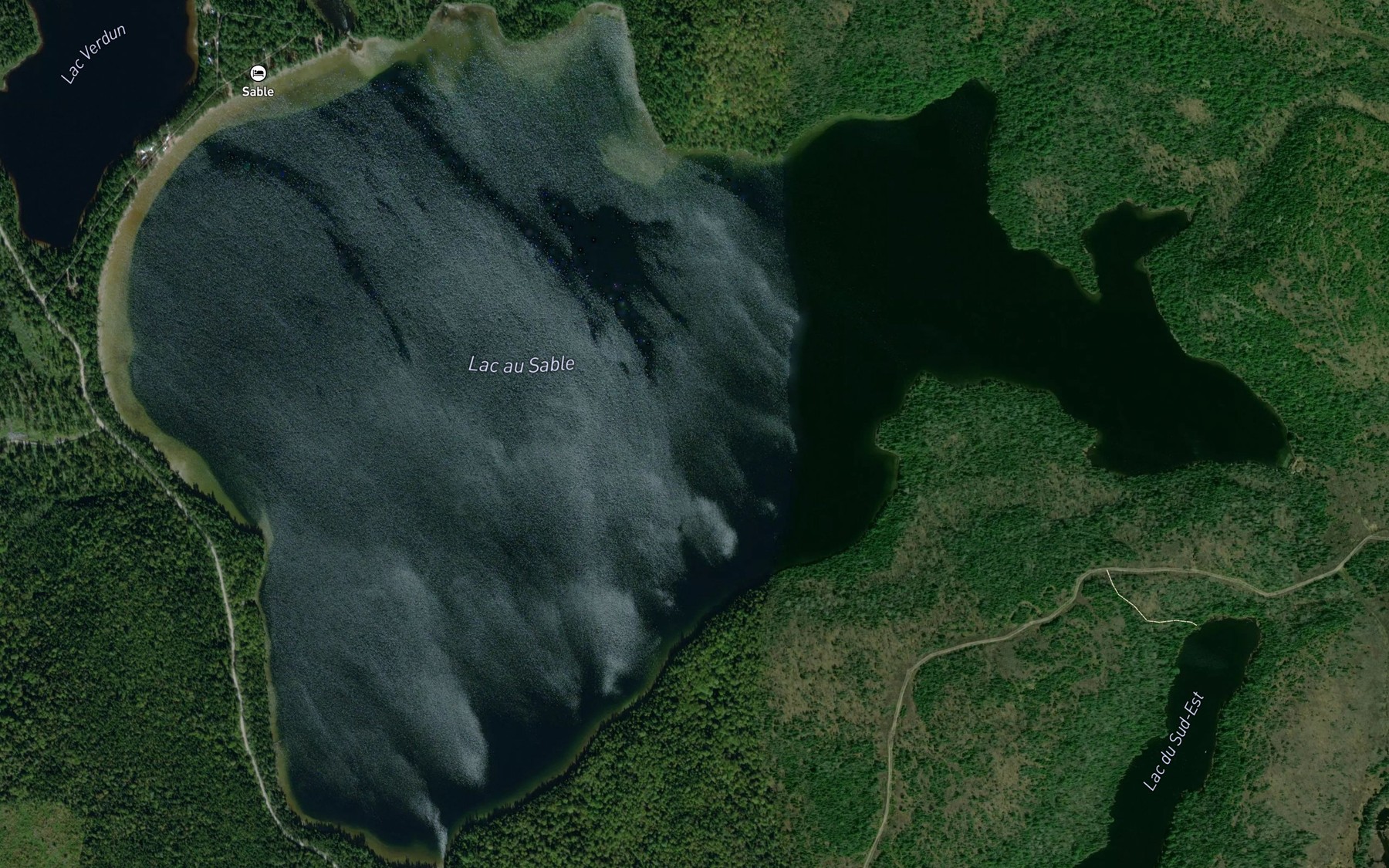 Satellite map of the Lac au Sable