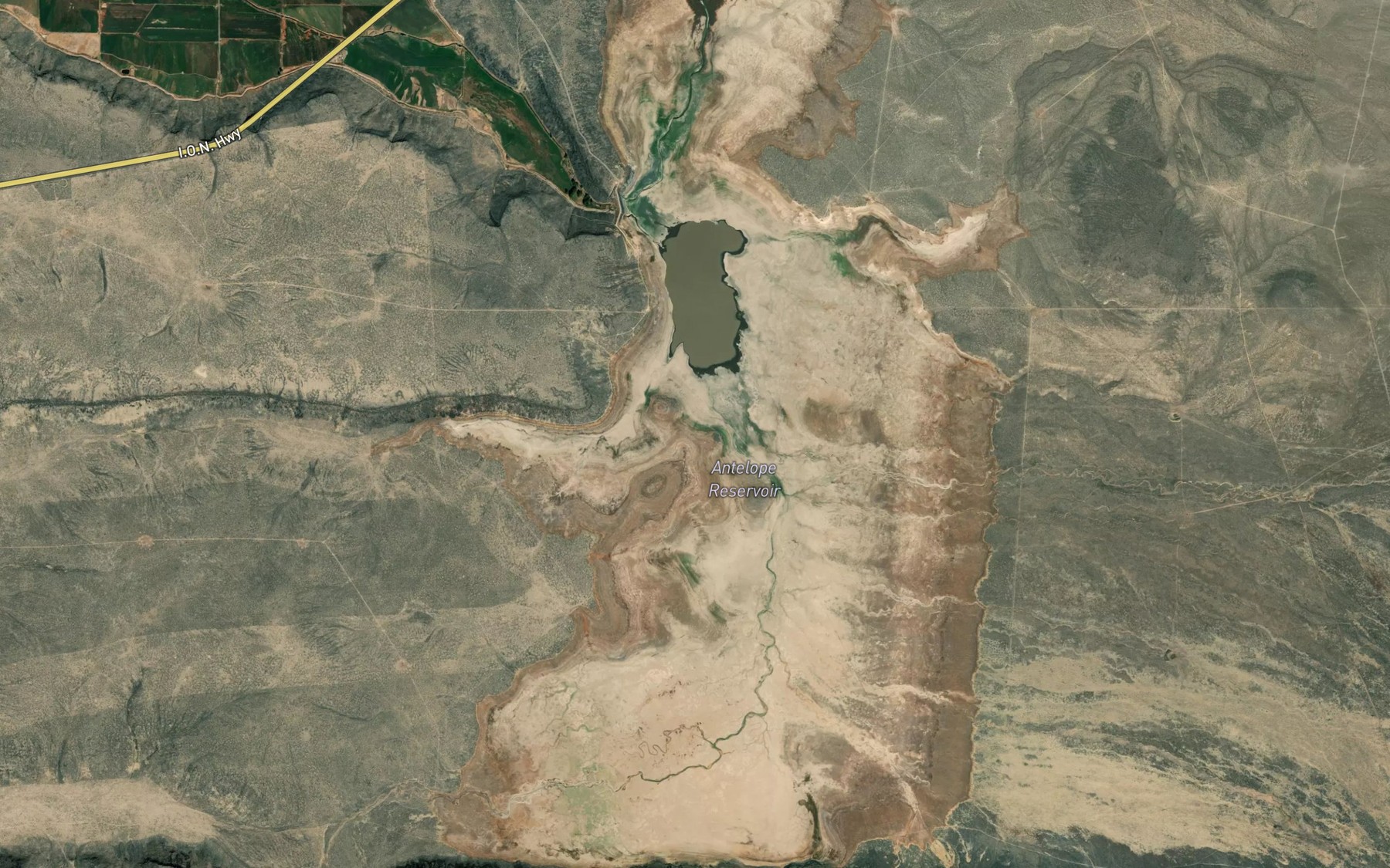Satellite map of the Antelope Reservoir