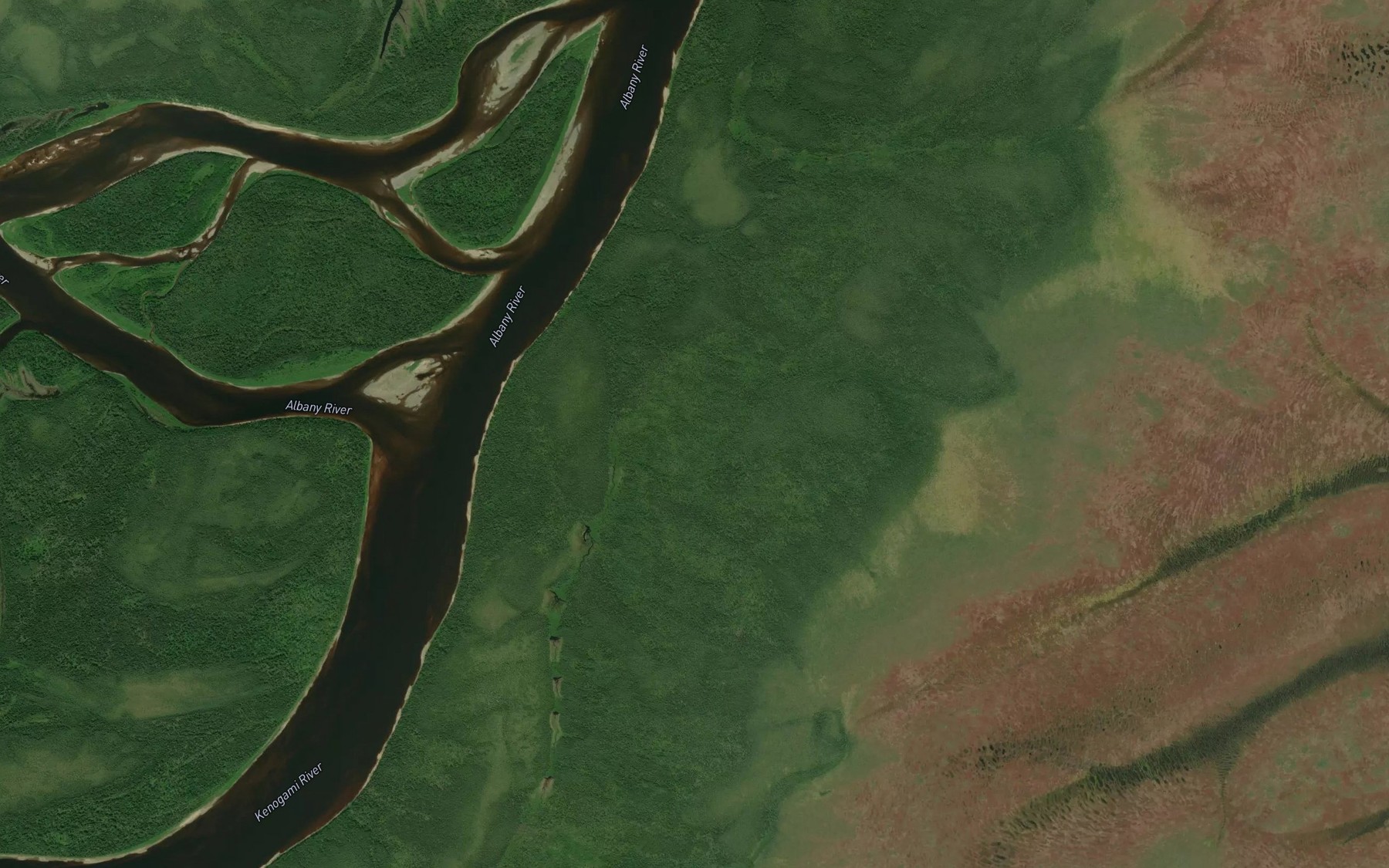 Satellite map of the The Albany Forks