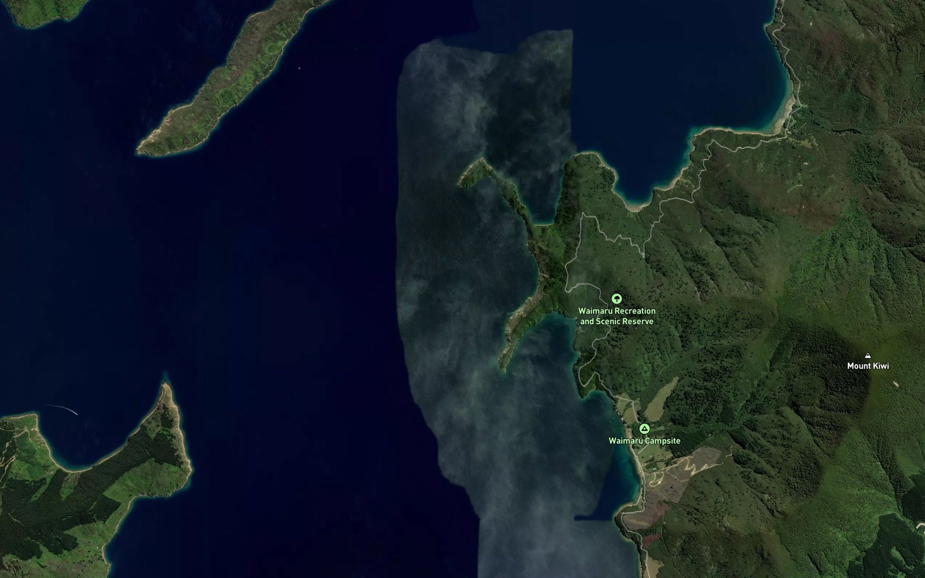 Satellite map of the Waimaru Bay