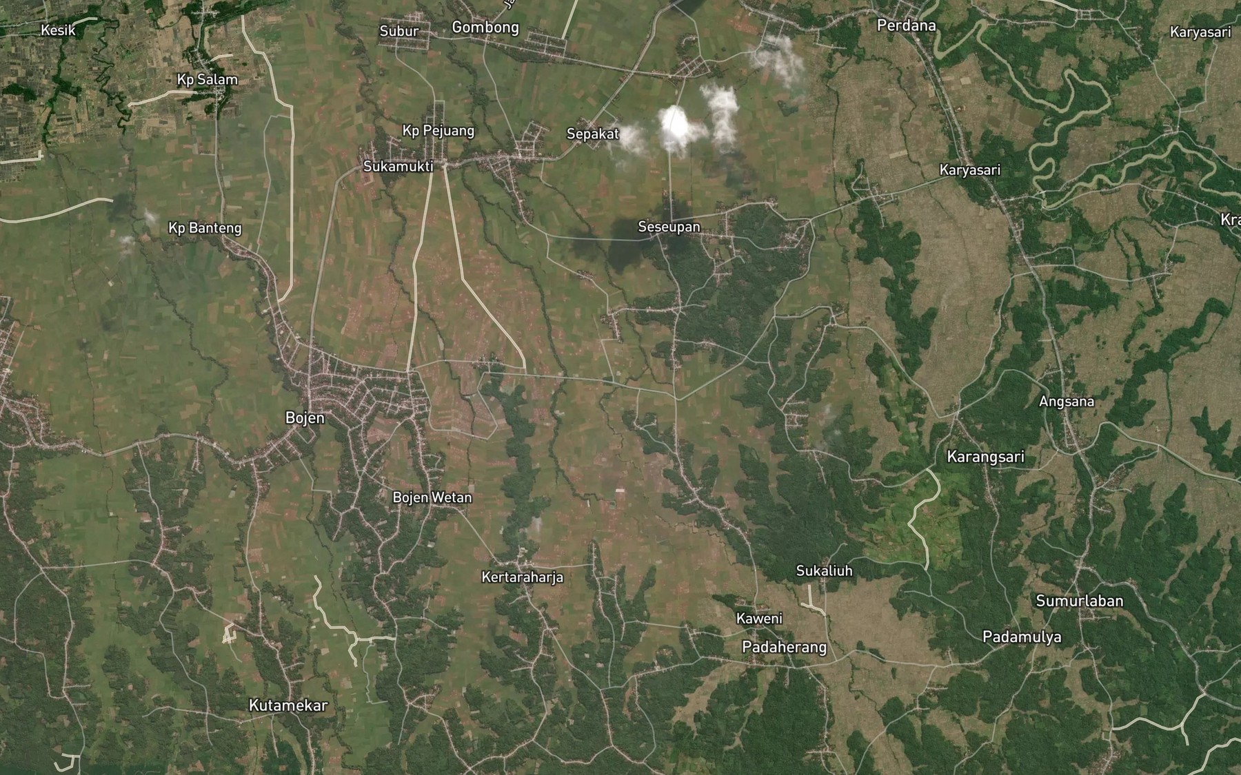 Satellite map of the Ci Carodok