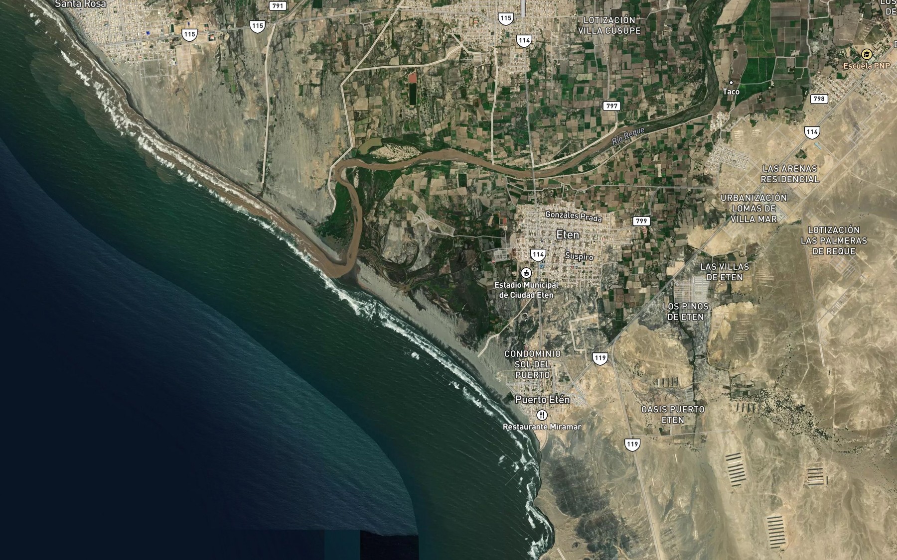 Satellite map of the Rio Reque