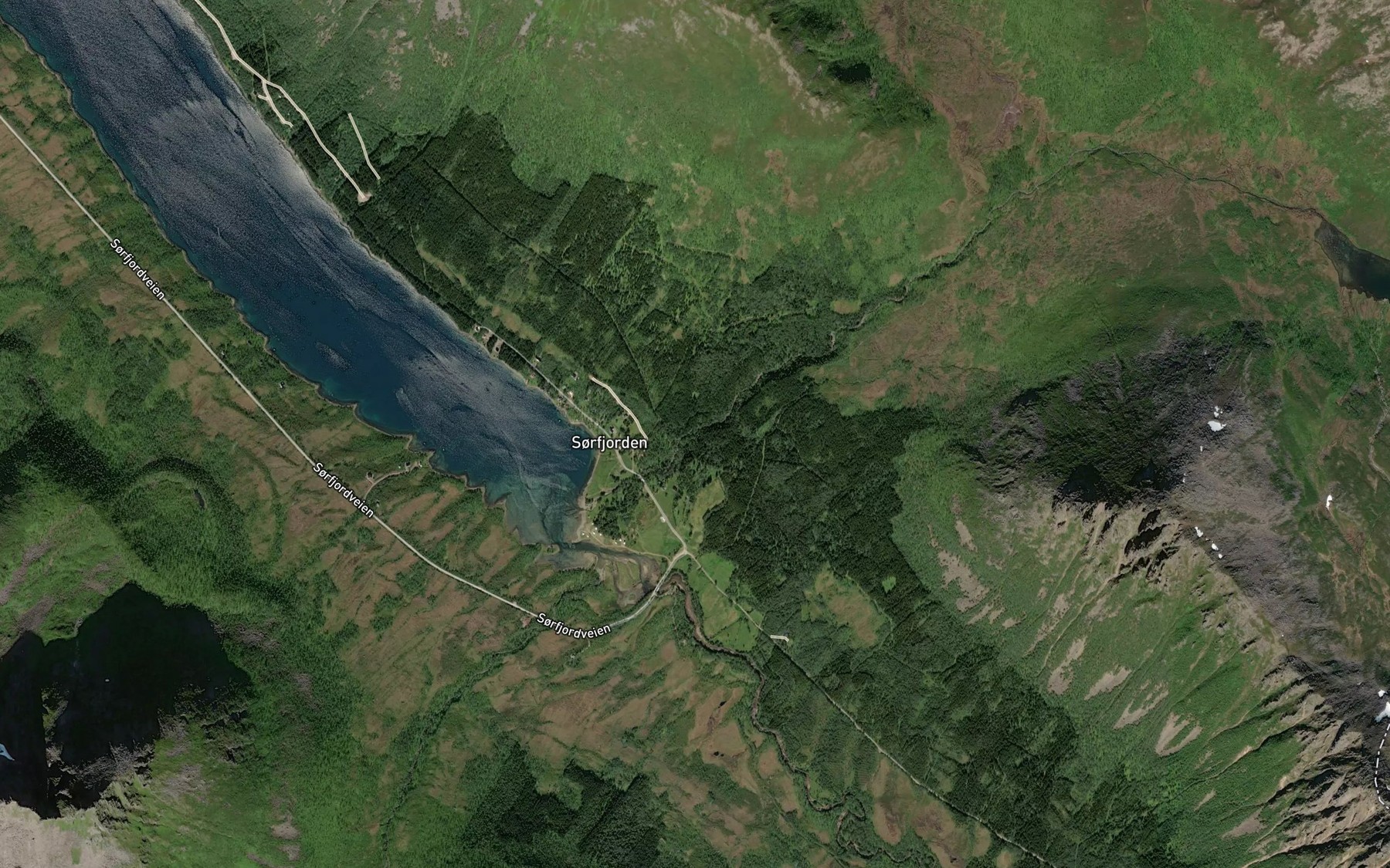 Satellite map of the Gardselva