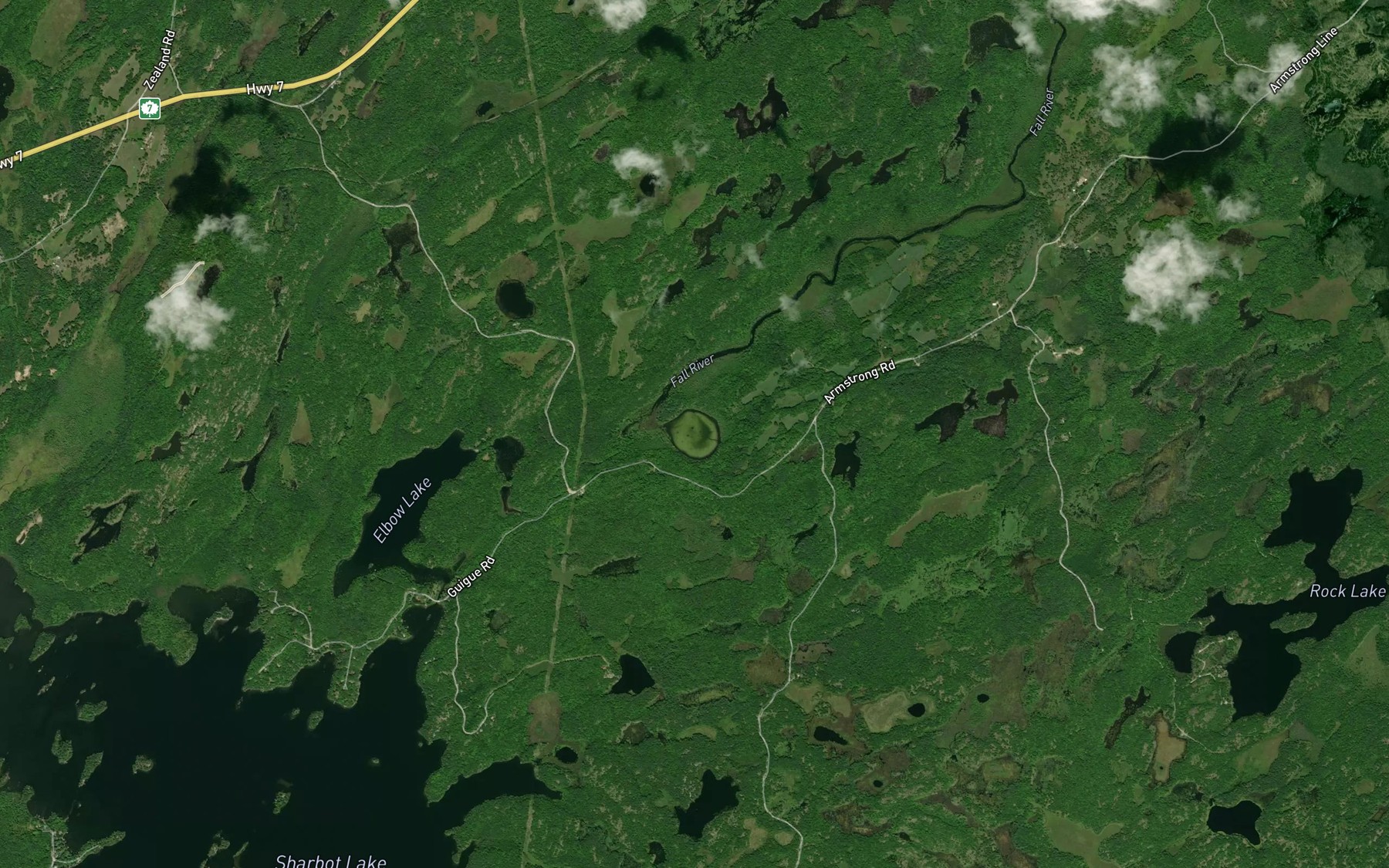 Satellite map of the Sparrow Lake