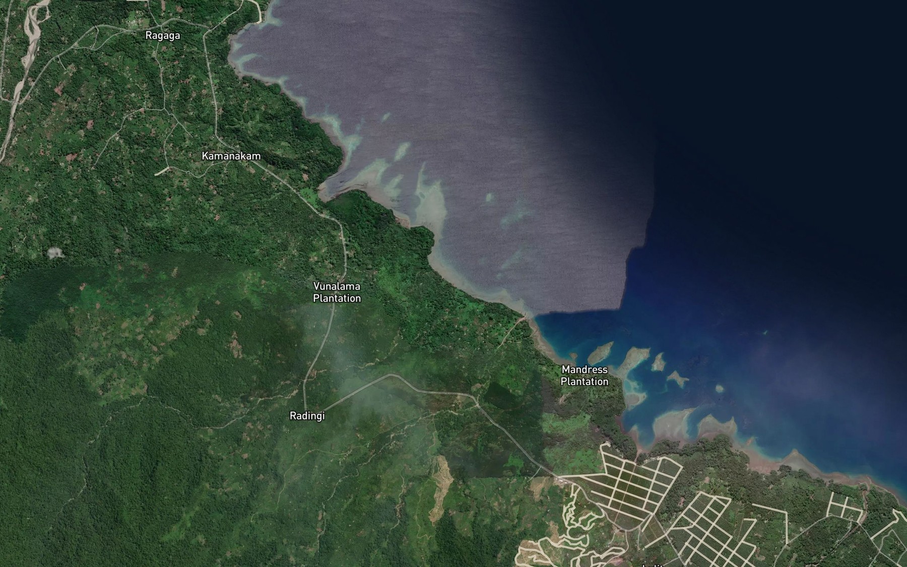 Satellite map of the Torongas River