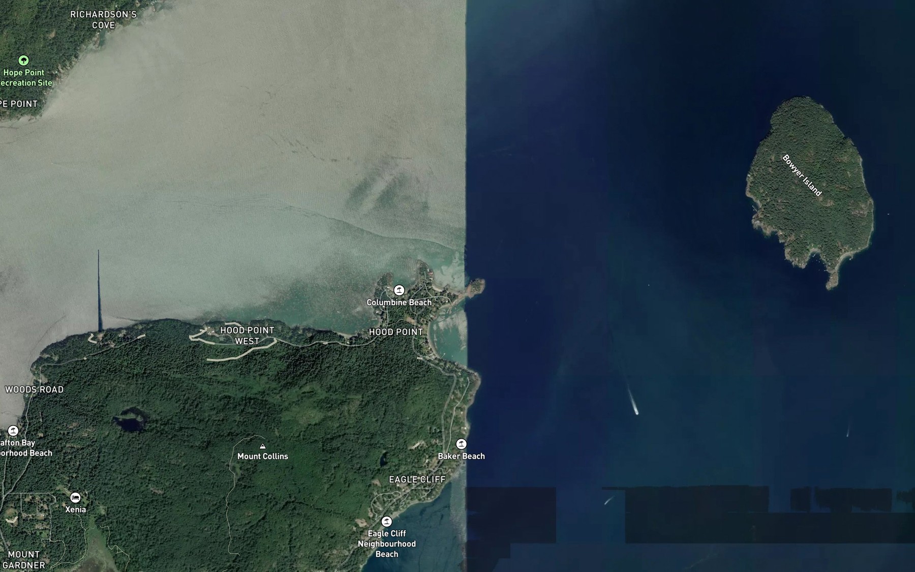 Satellite map of the Montevista Bay