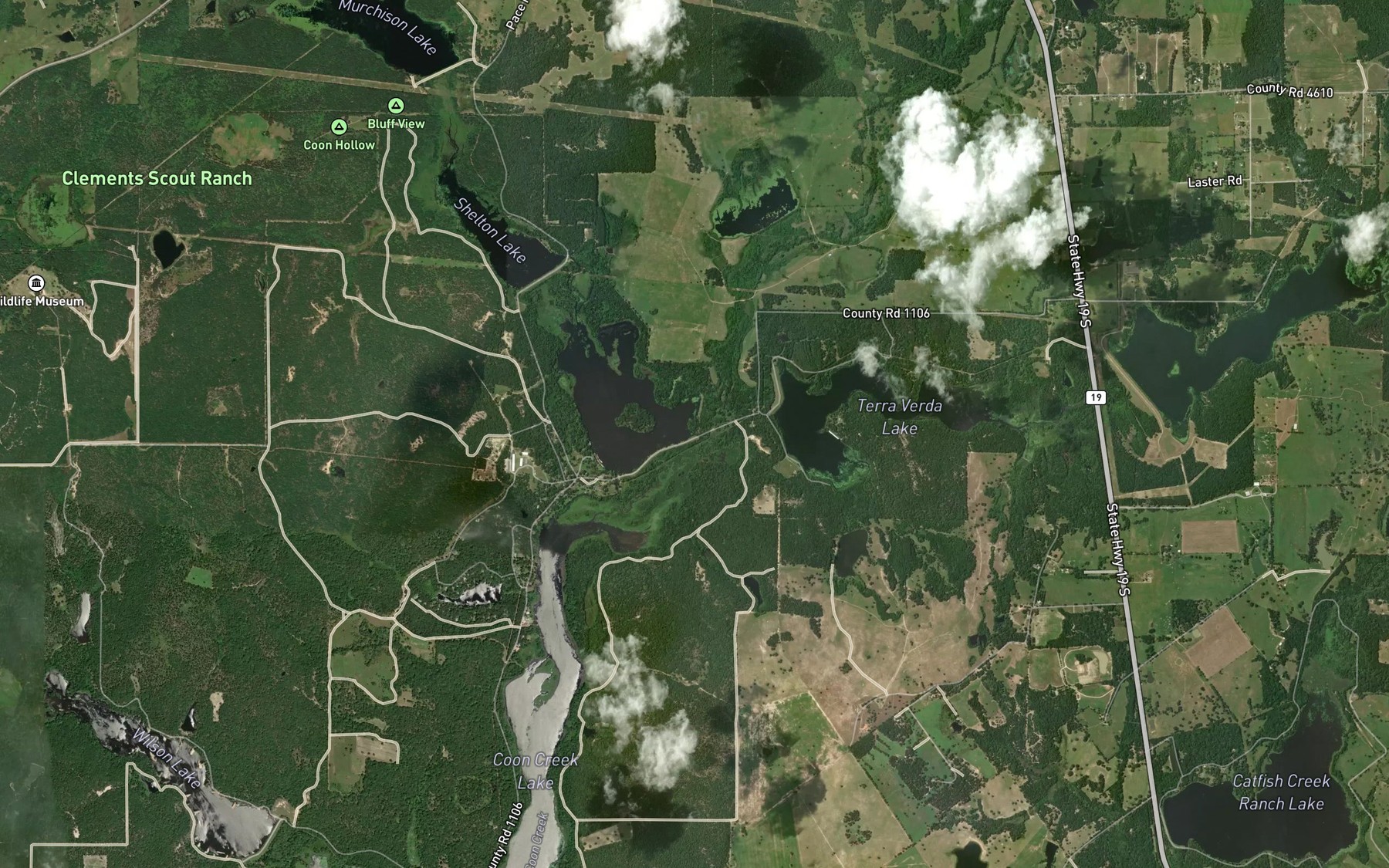 Satellite map of the Mine Creek