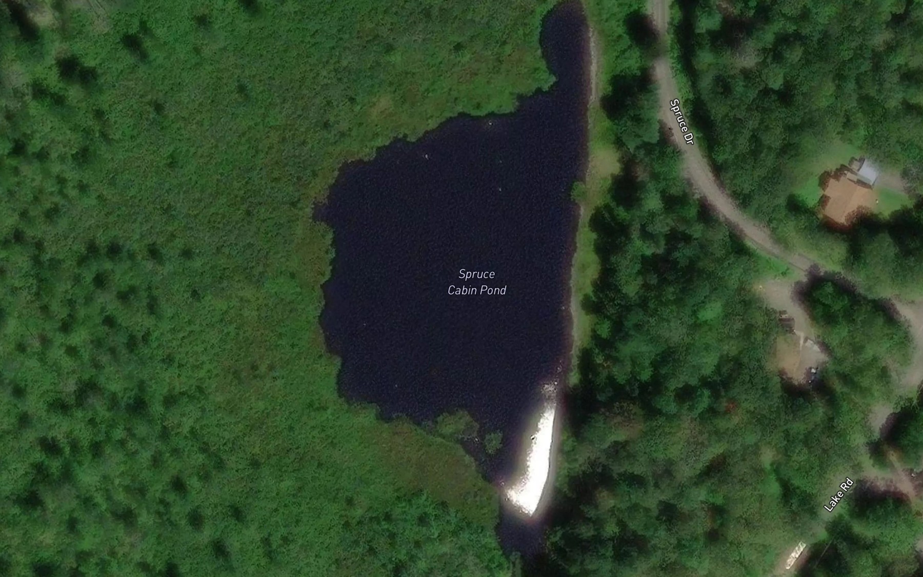Satellite map of the Spruce Cabin Pond