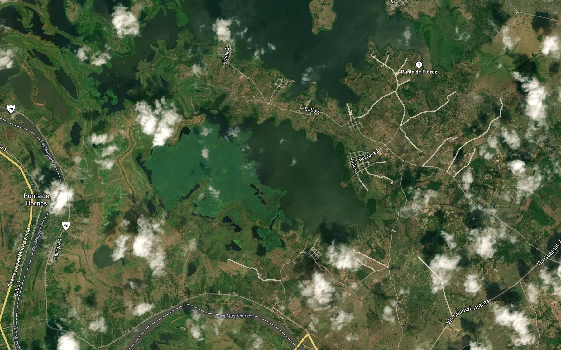 Satellite map of the Cienaga de Tesca