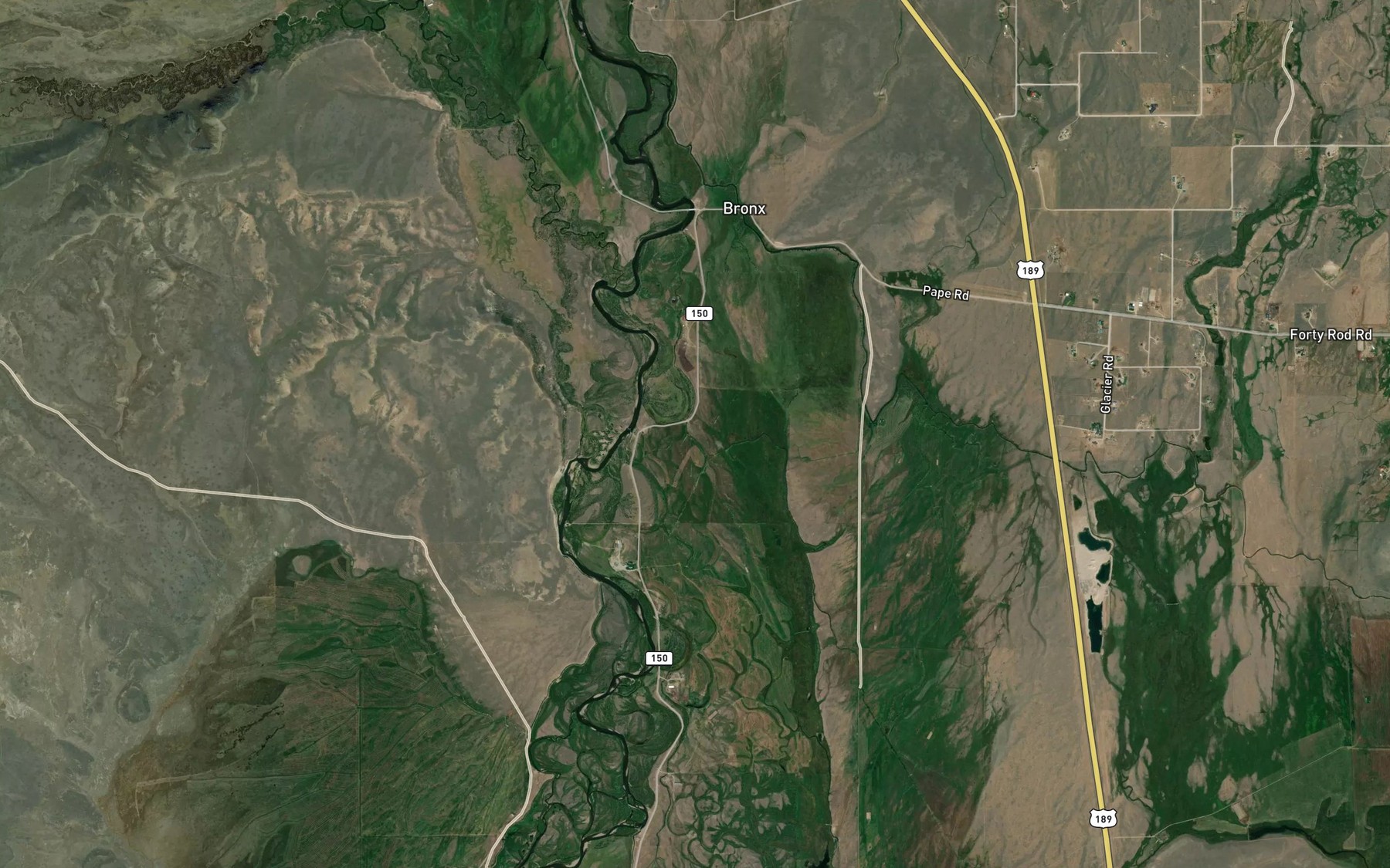 Satellite map of the Dickinson Number 1 Ditch