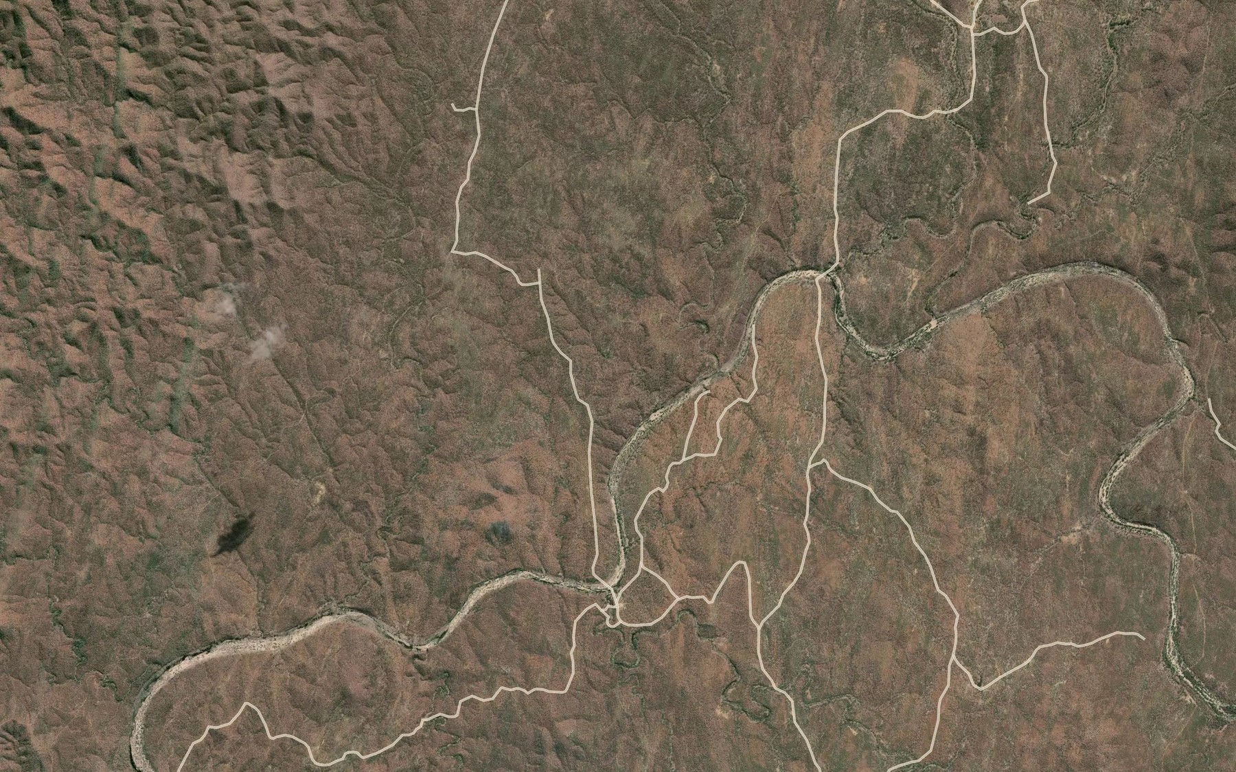 Satellite map of the Hurricane Creek