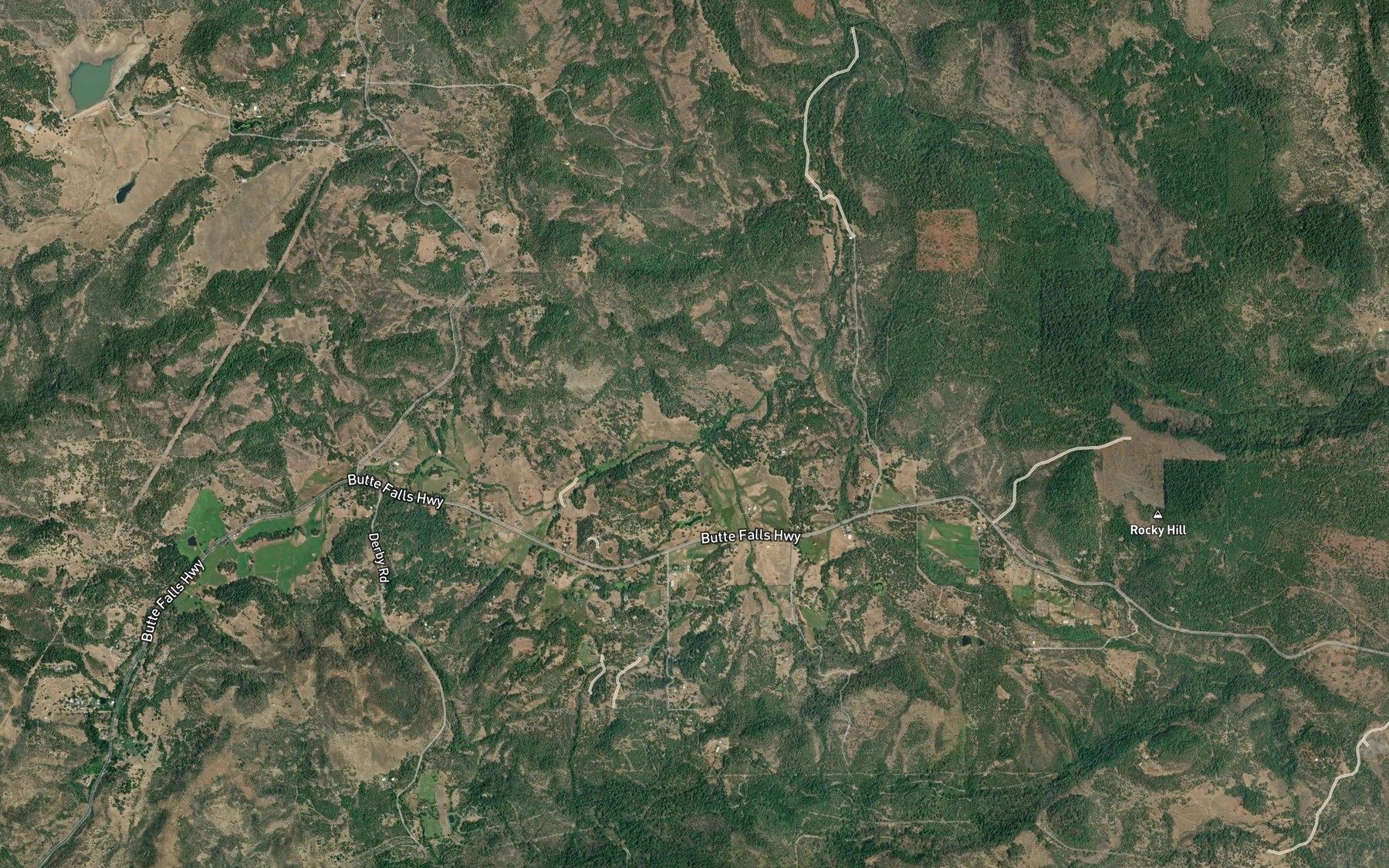 Satellite map of the Quartz Creek