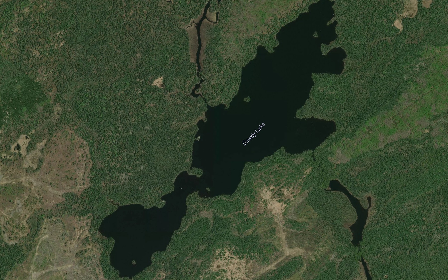 Satellite map of the Dawdy Lake