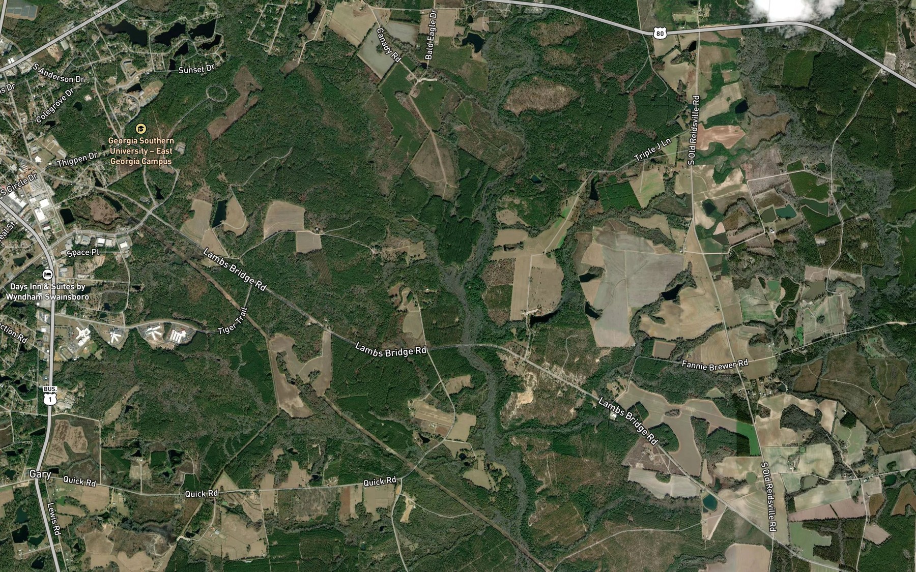 Satellite map of the Hughes Prong
