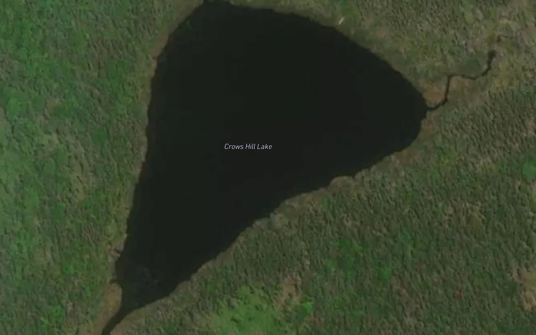 Satellite map of the Crows Hill Lake