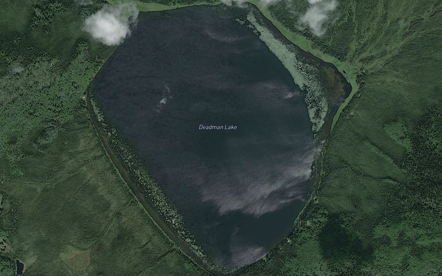 Satellite map of the Deadman Lake