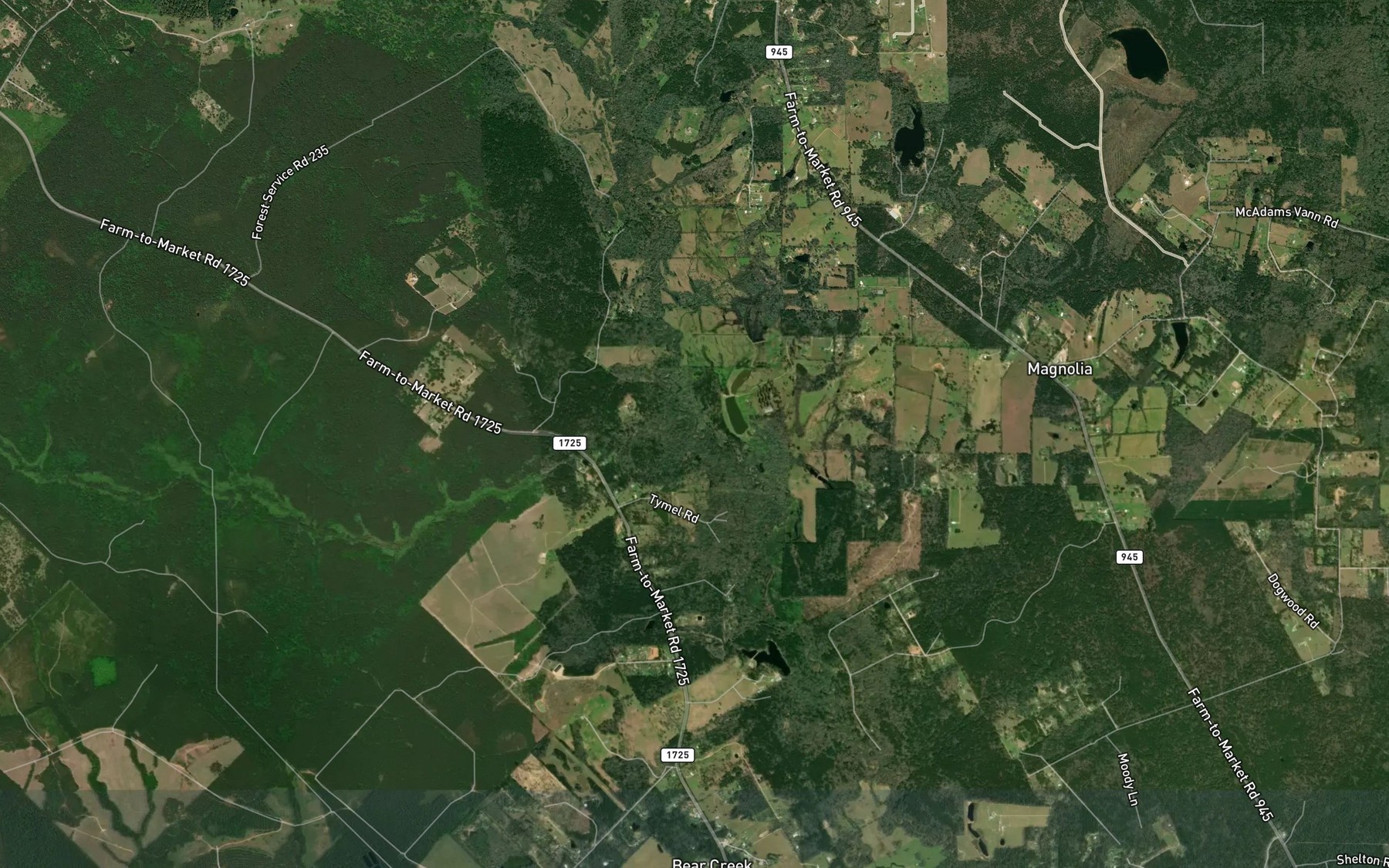 Satellite map of the Nebletts Creek