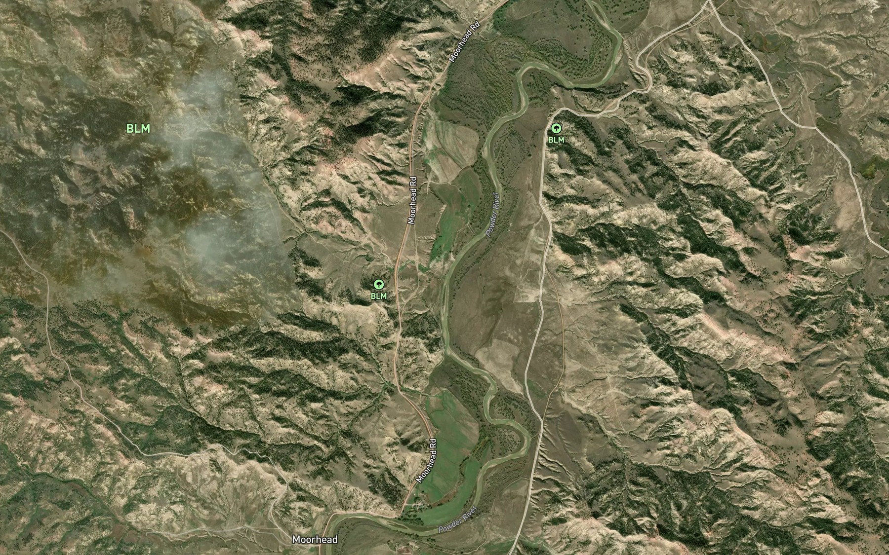 Satellite map of the Thompson Creek