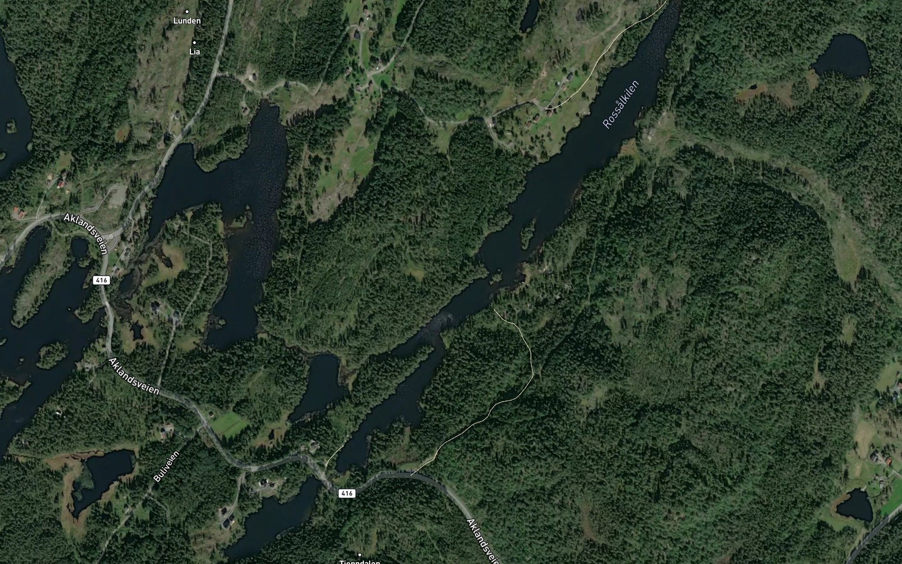 Satellite map of the Rossalkilen