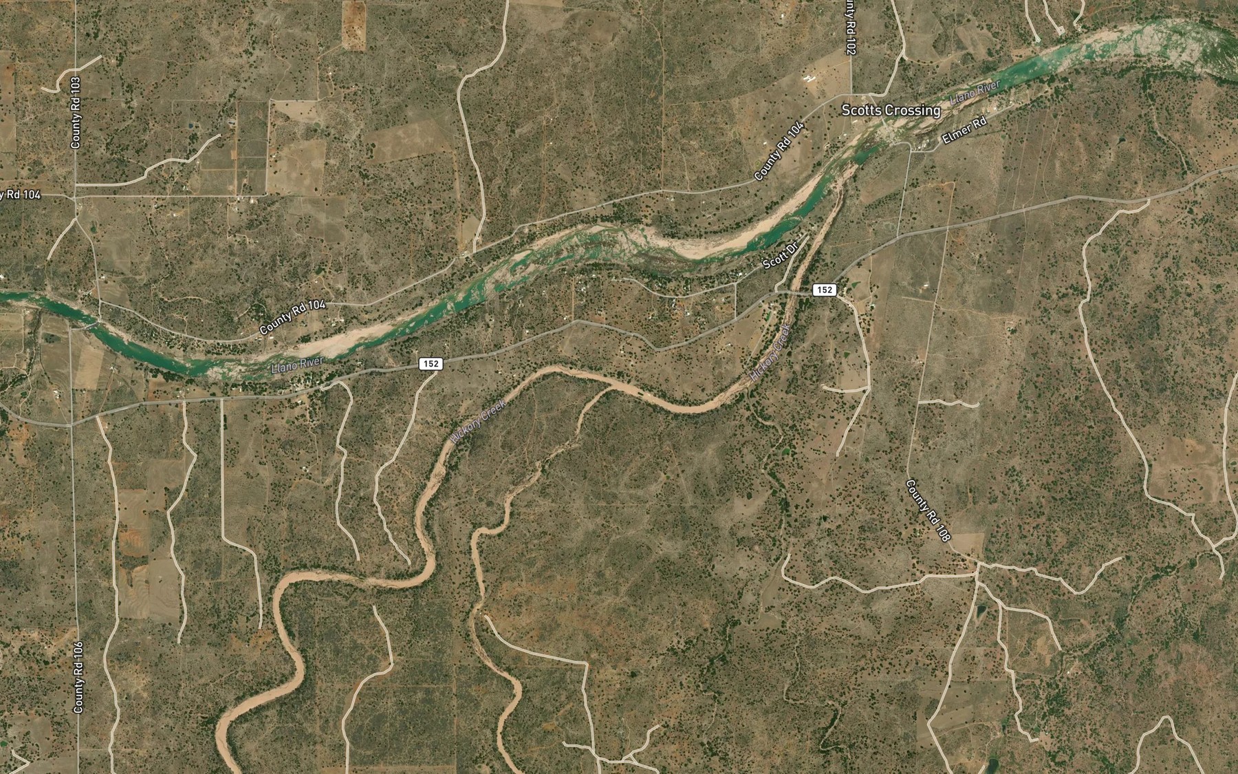 Satellite map of the Bullhead Creek
