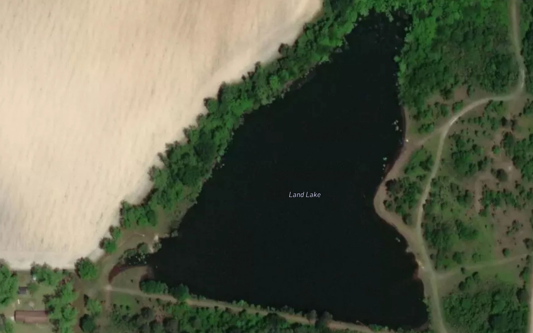 Satellite map of the Land Lake