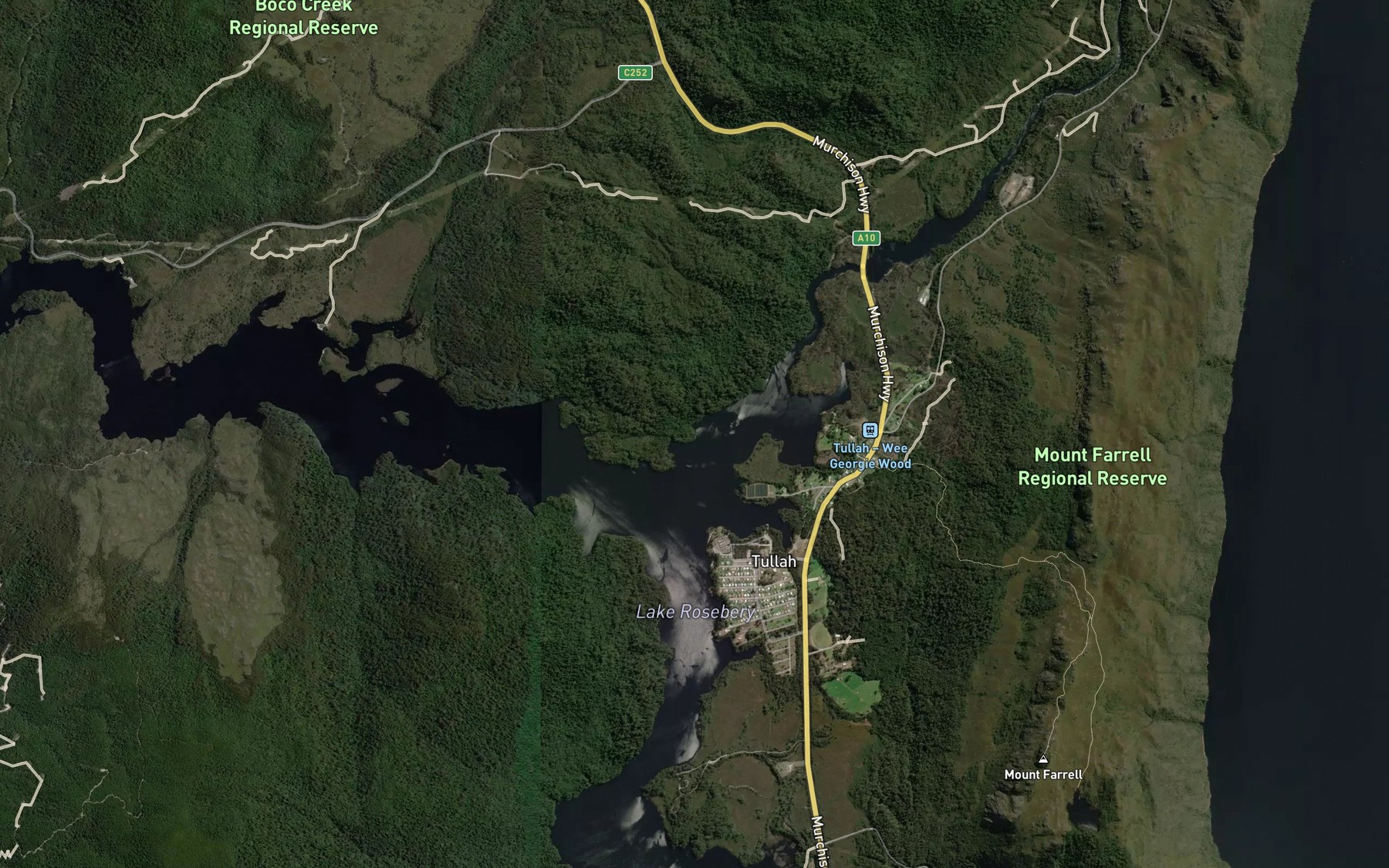 Satellite map of the Henry Bay