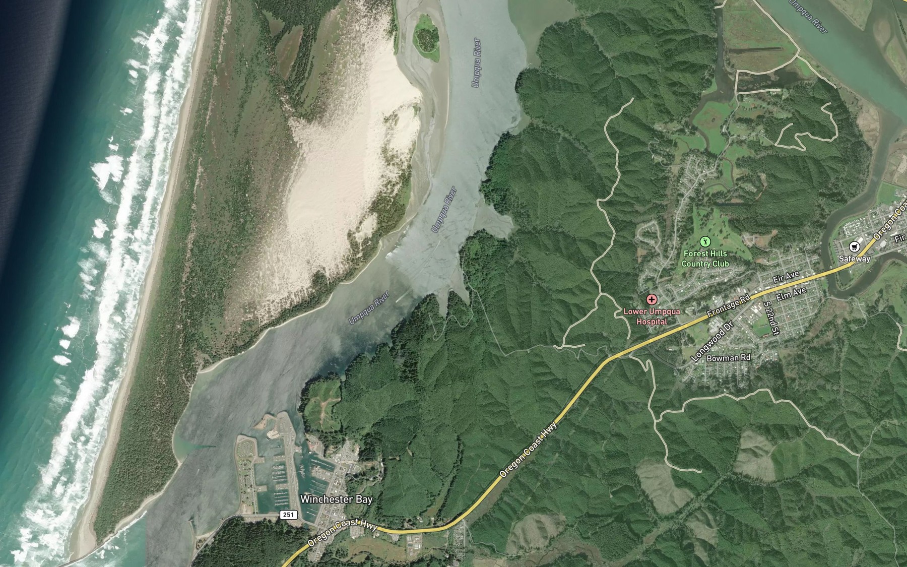 Satellite map of the Jerden Cove