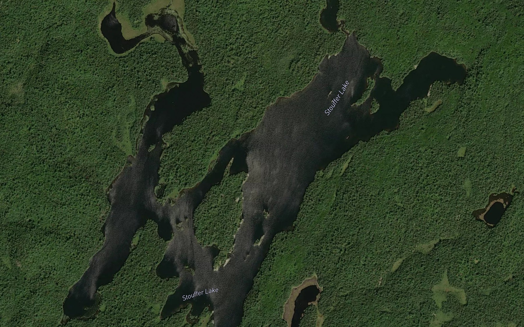 Satellite map of the Stouffer Lake