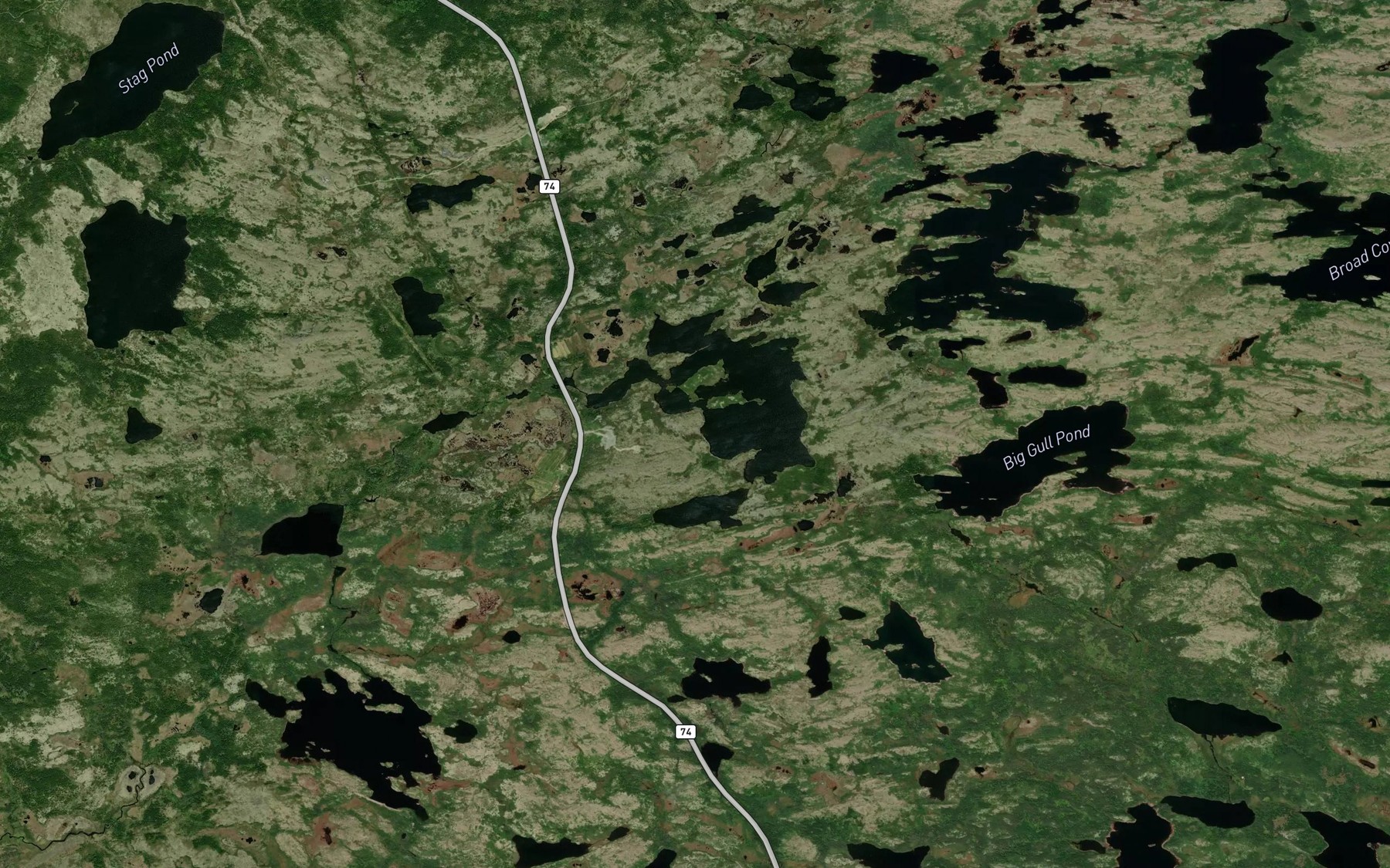 Satellite map of the Little Monument Pond