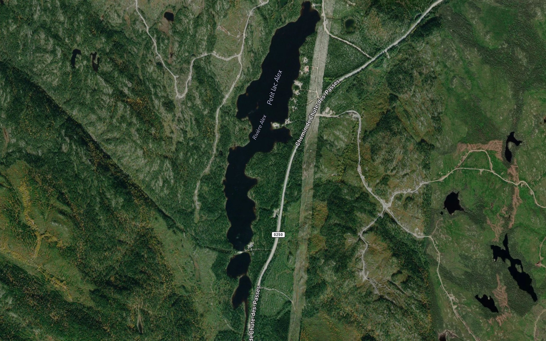 Satellite map of the Petit lac Alex